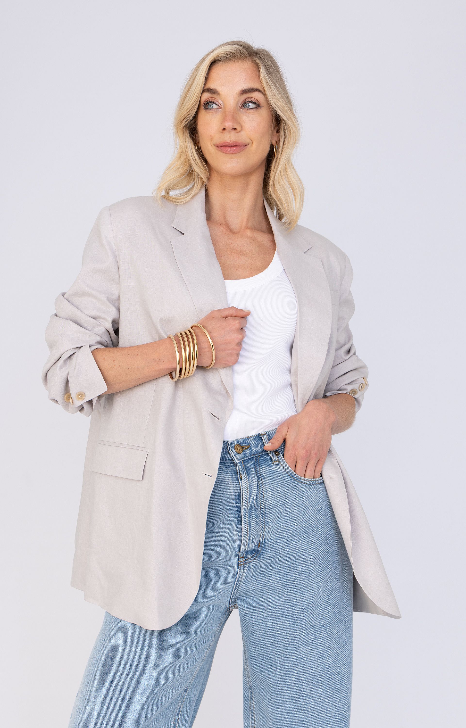 Blazer van linnen 