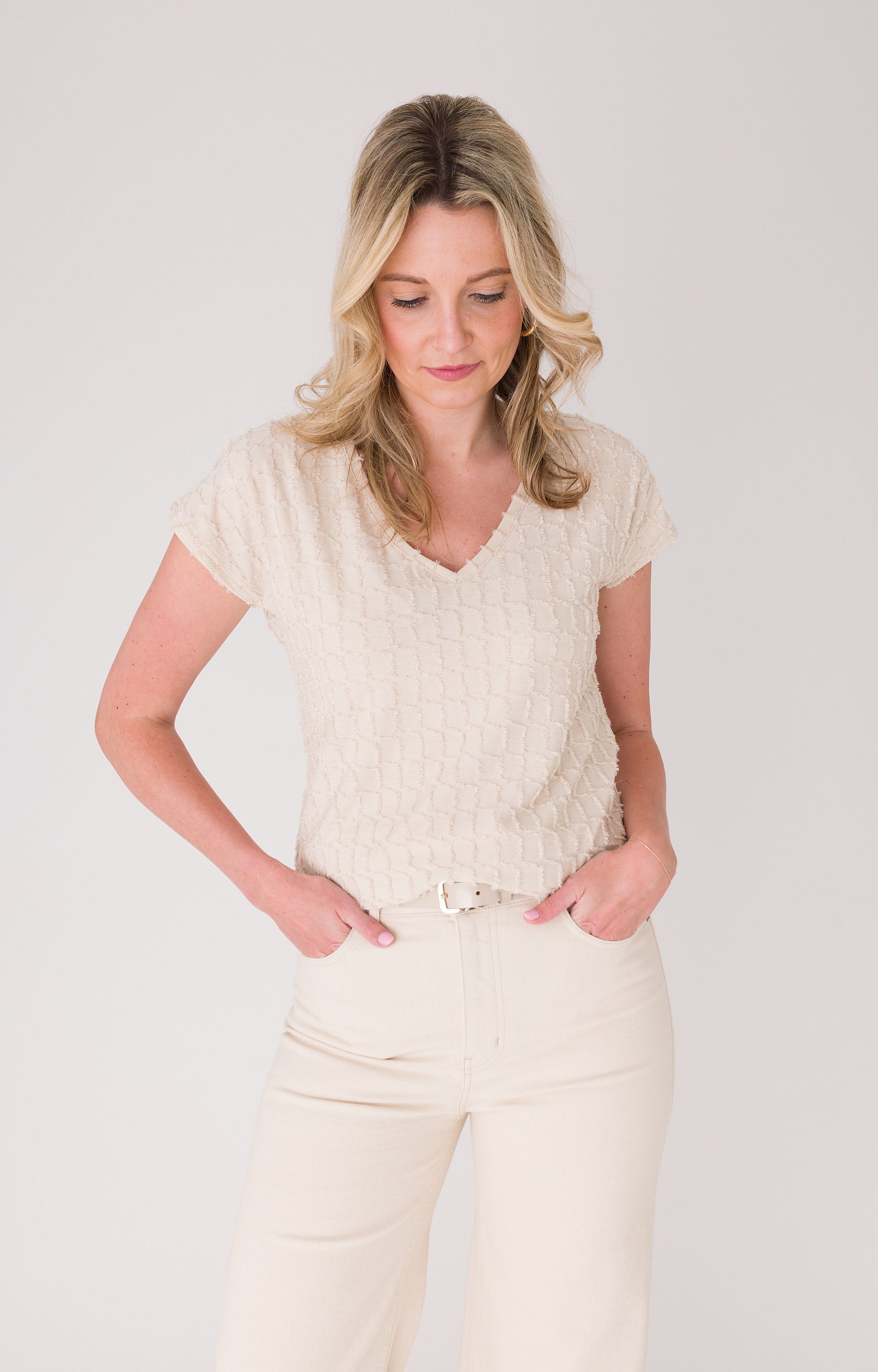 T-shirt met structuur