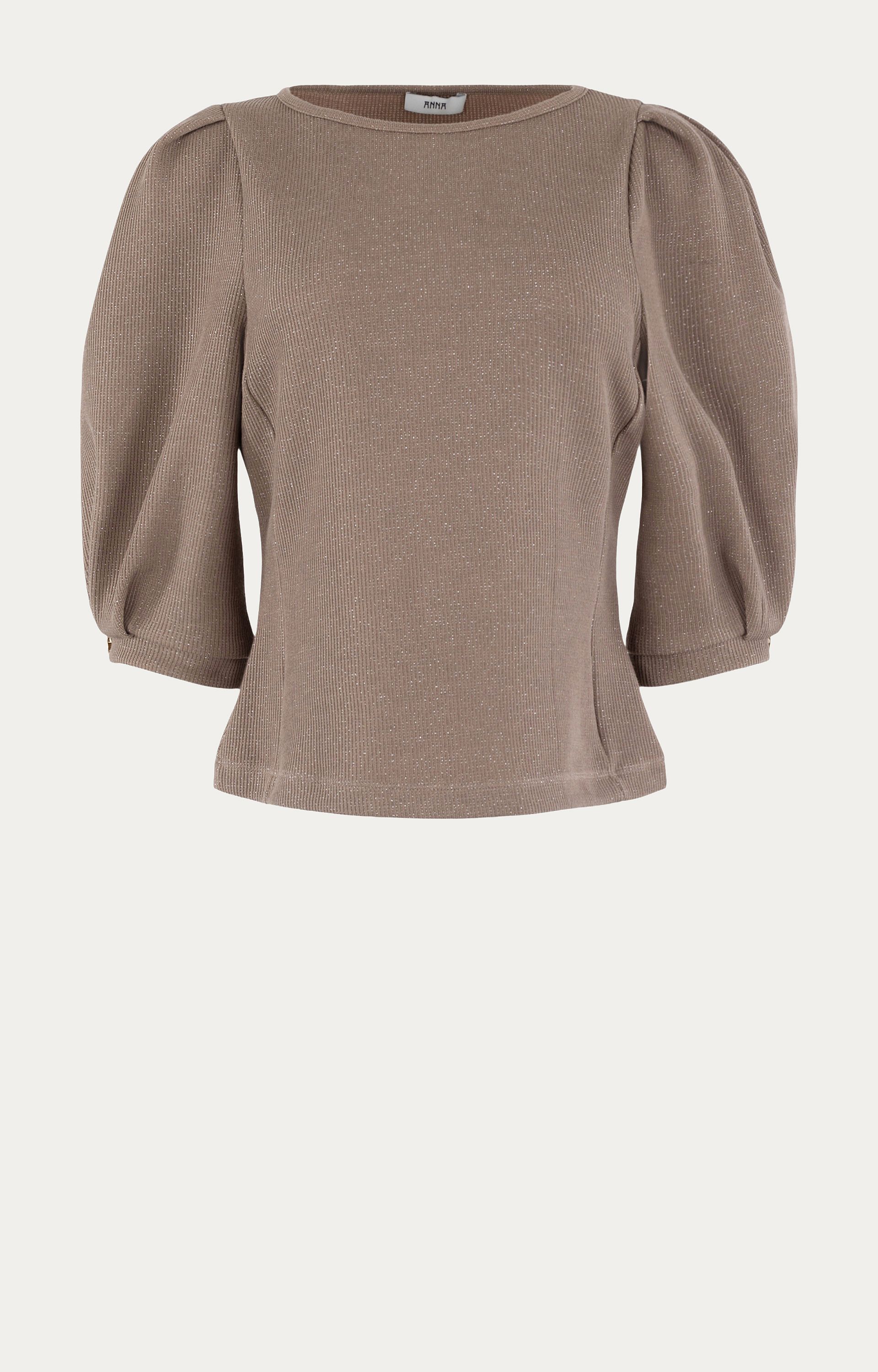 Shirt met pofmouwen