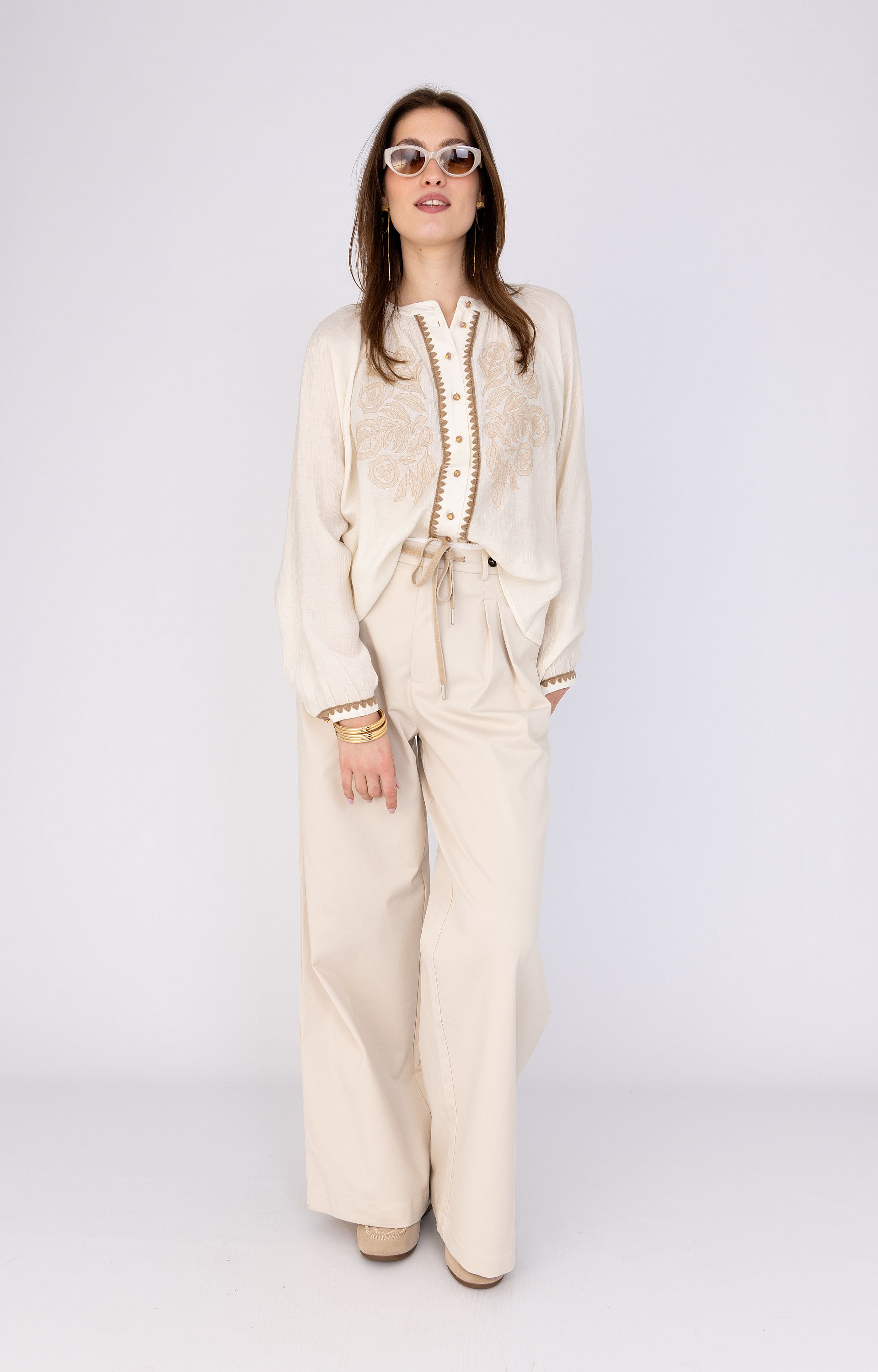 Pantalon met bandplooi