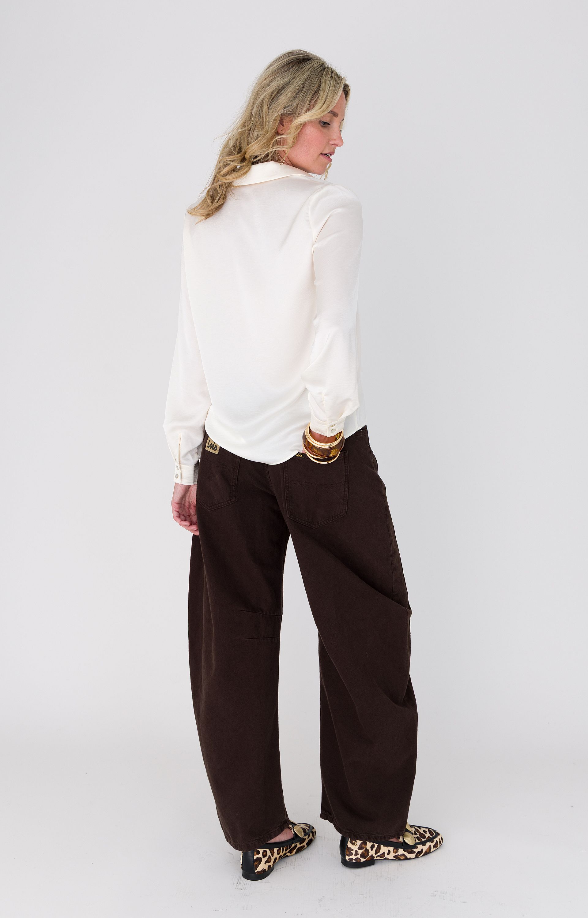 Blouse met satijnlook