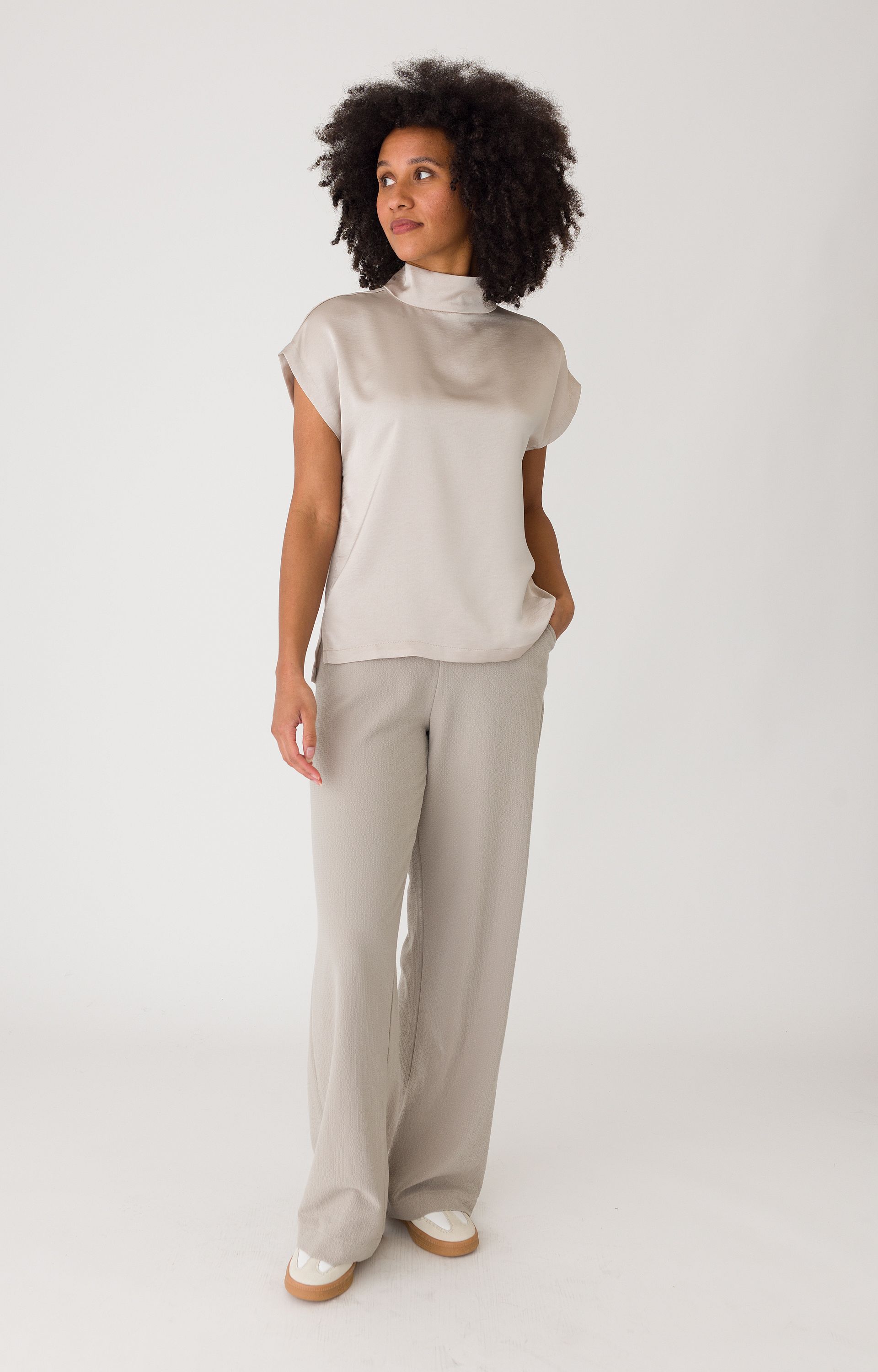 Blouse met satijnlook