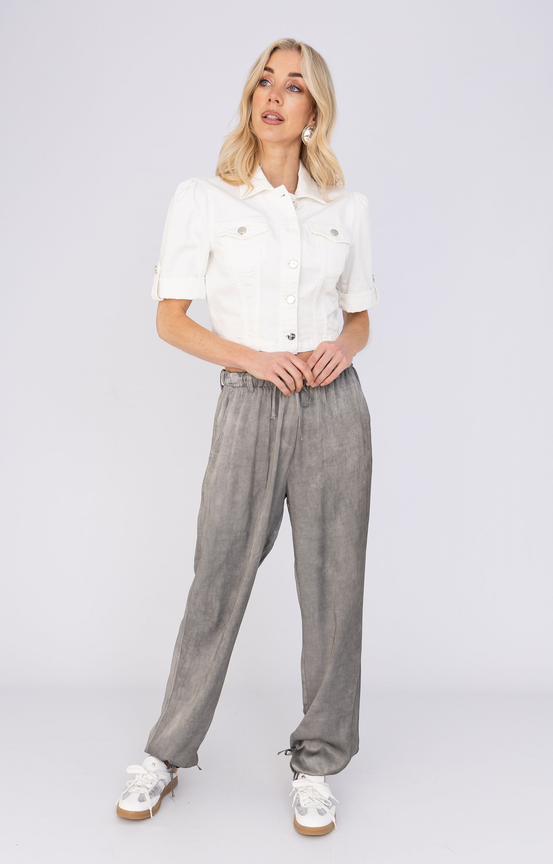 Broek met satijnlook