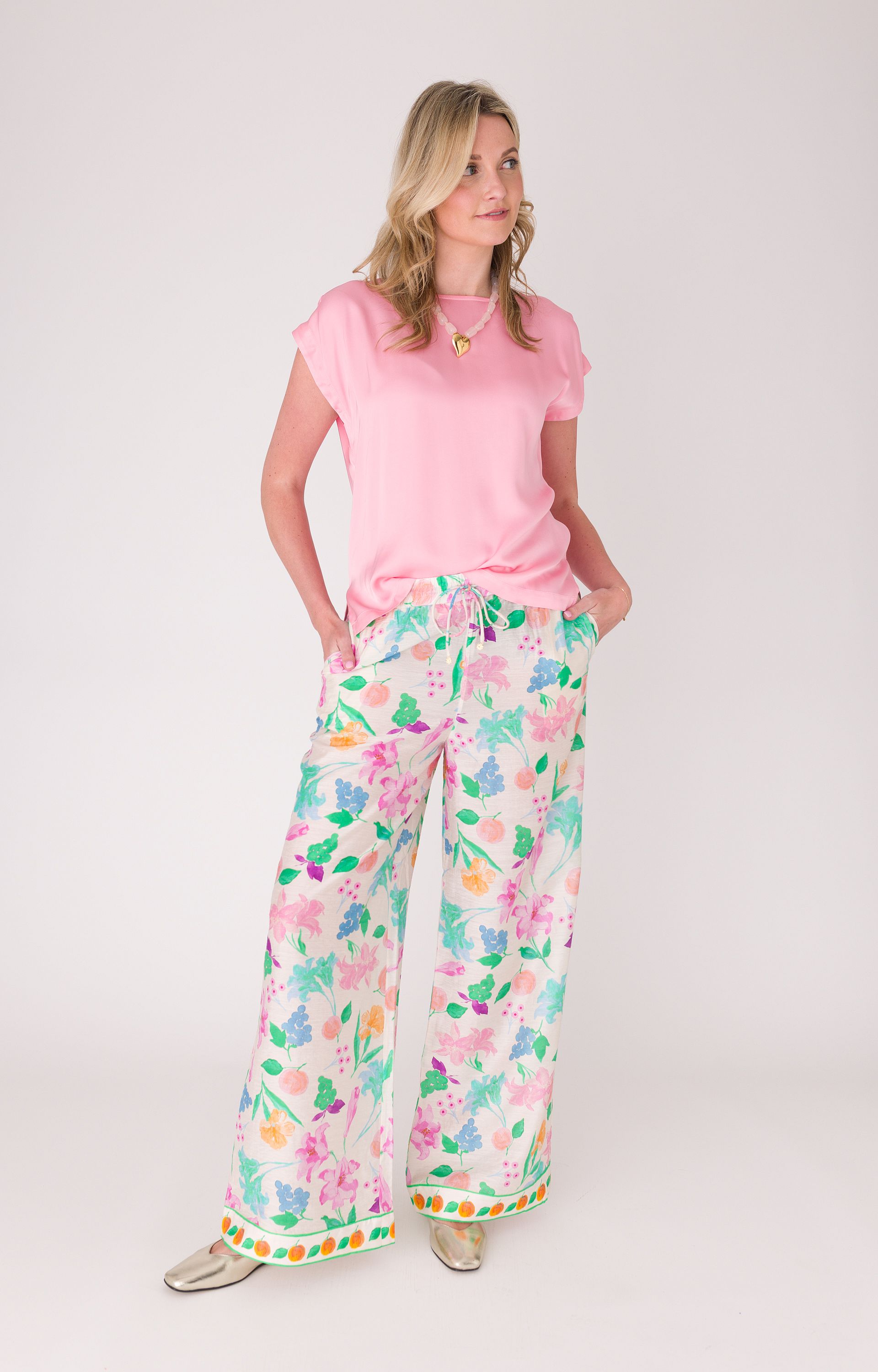 Blousetop met satijnlook