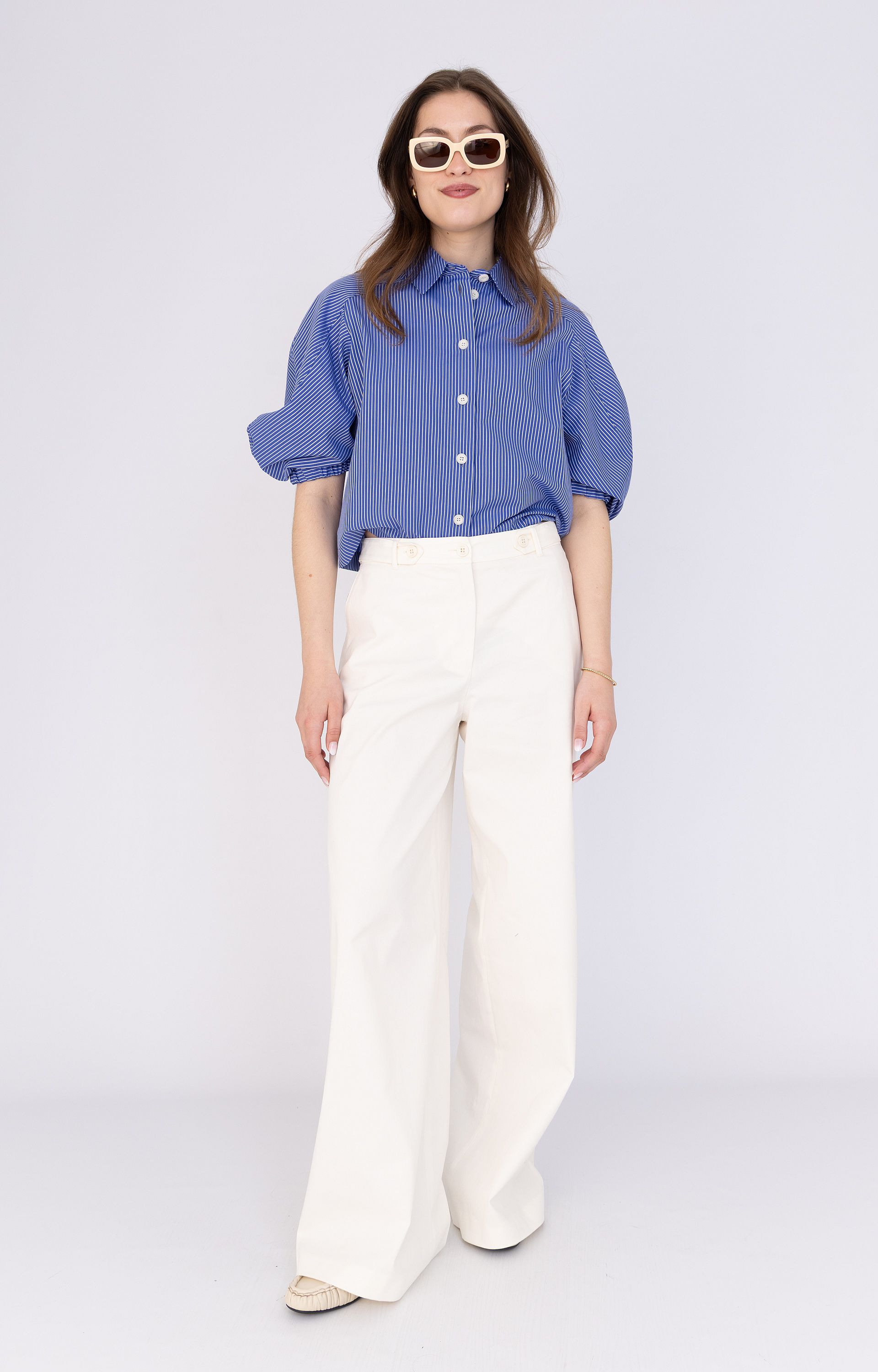 Blouse met pofmouwen