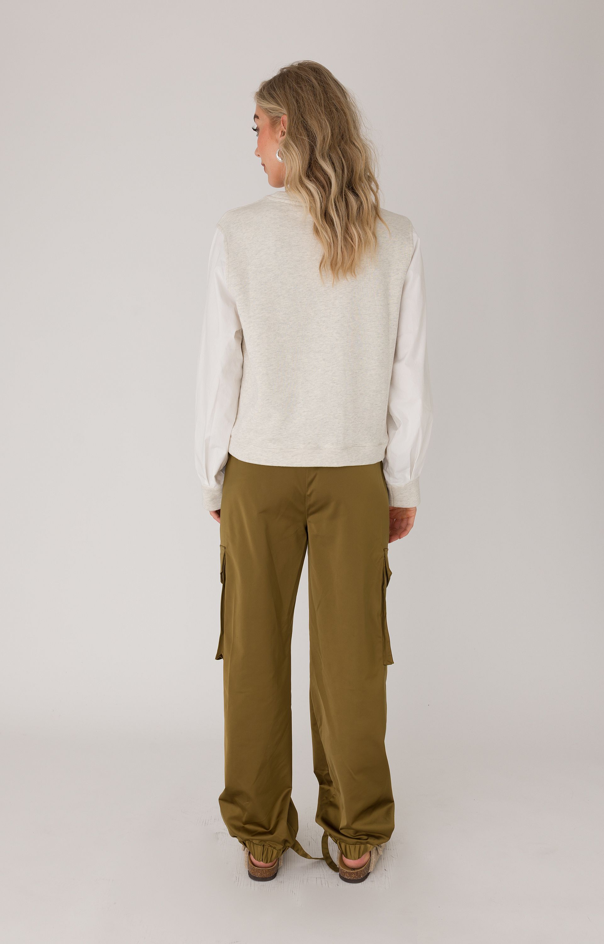Sweater met ingezette blouse mouwen