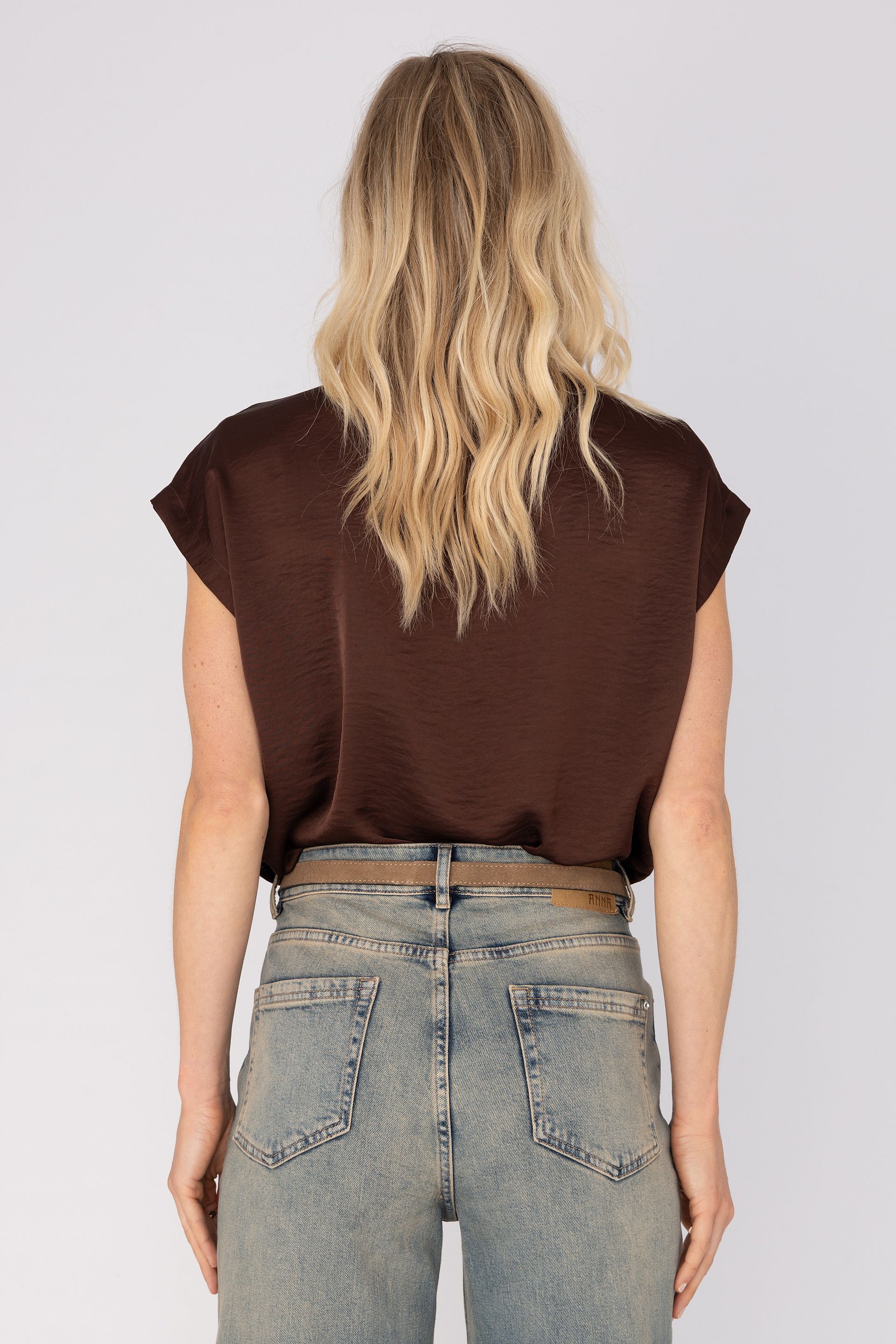 Blouse met satijnlook 