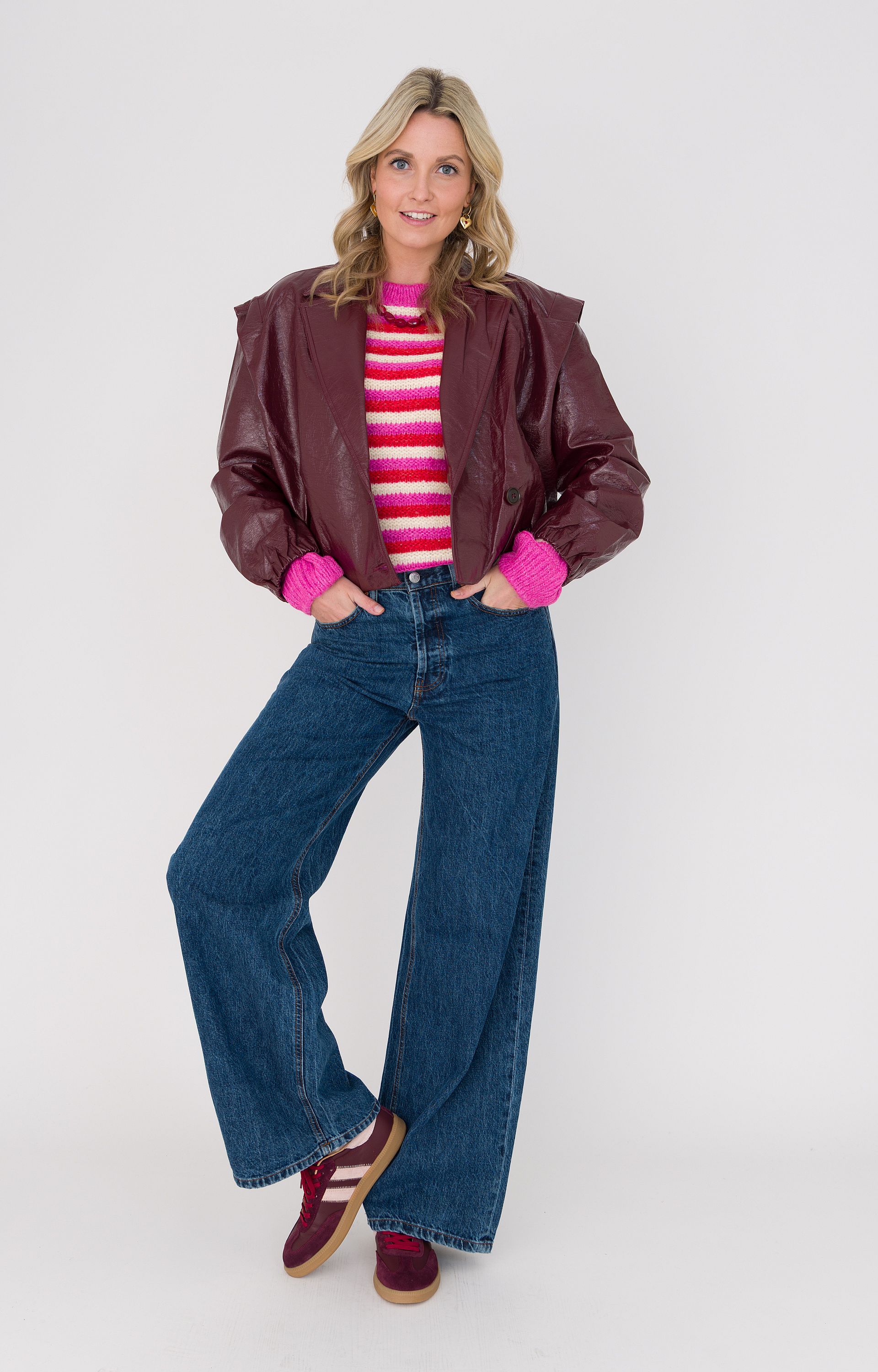 Pullover multi color met strepen