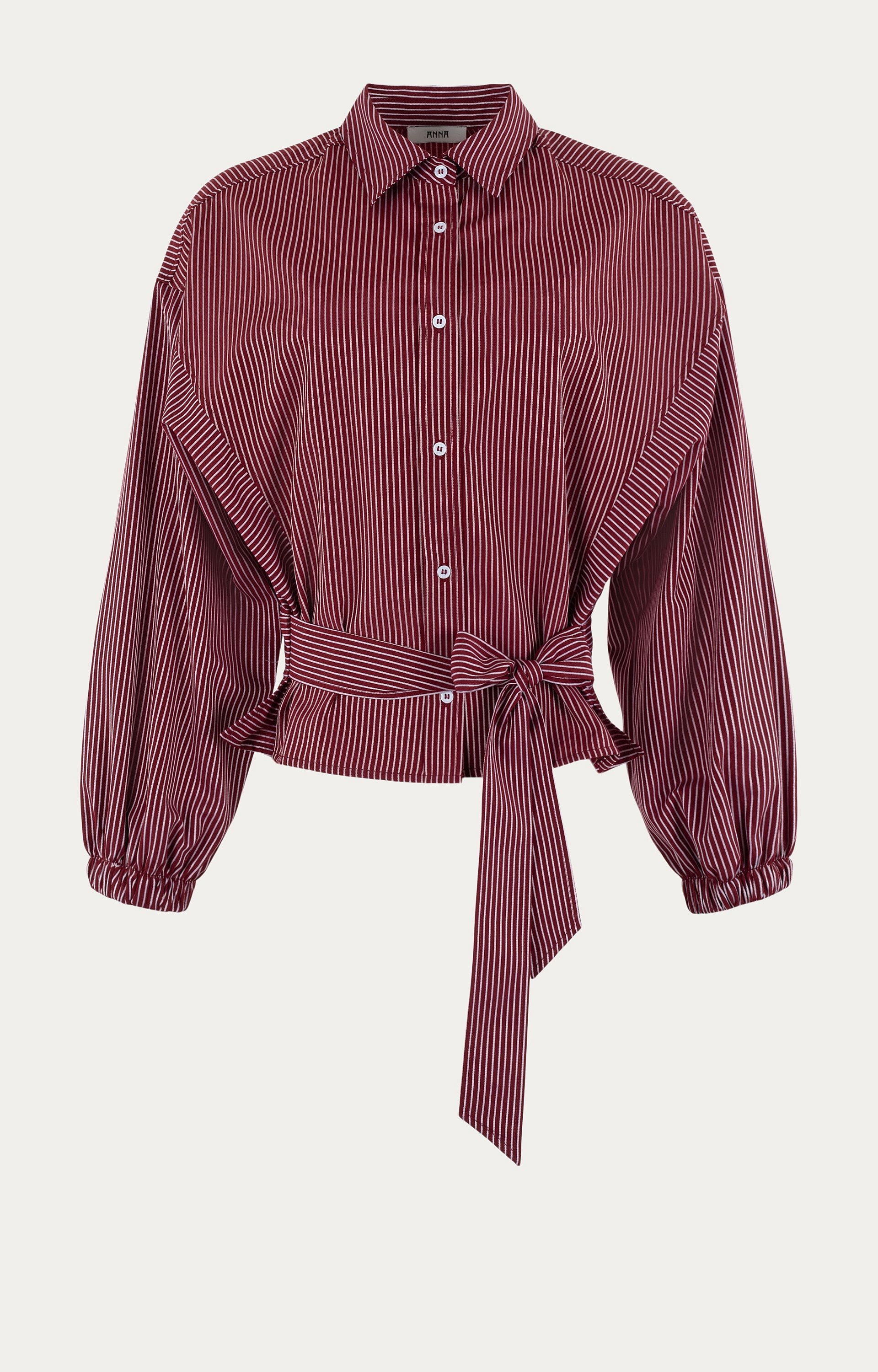 Blouse met krijtstreep