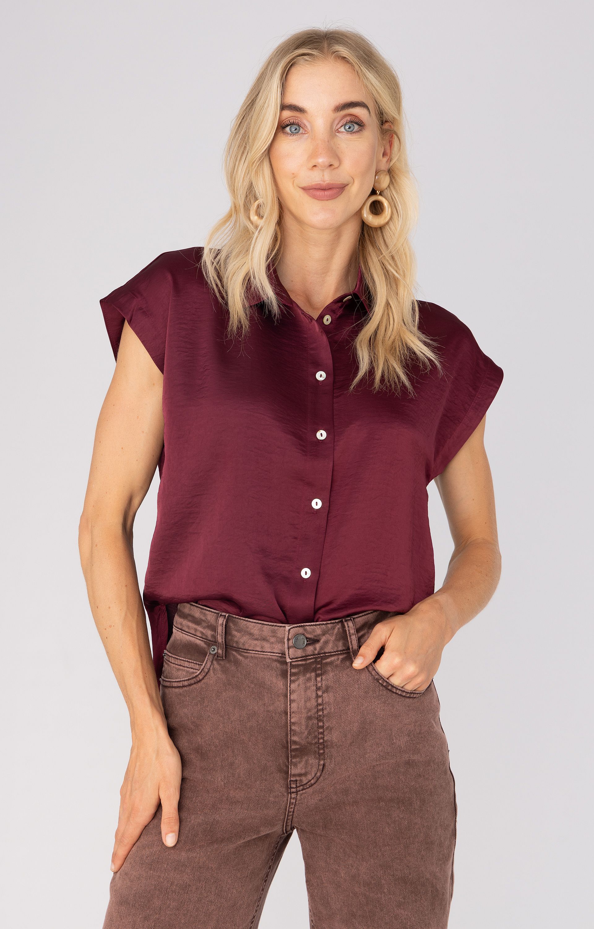 Blouse met satijnlook 