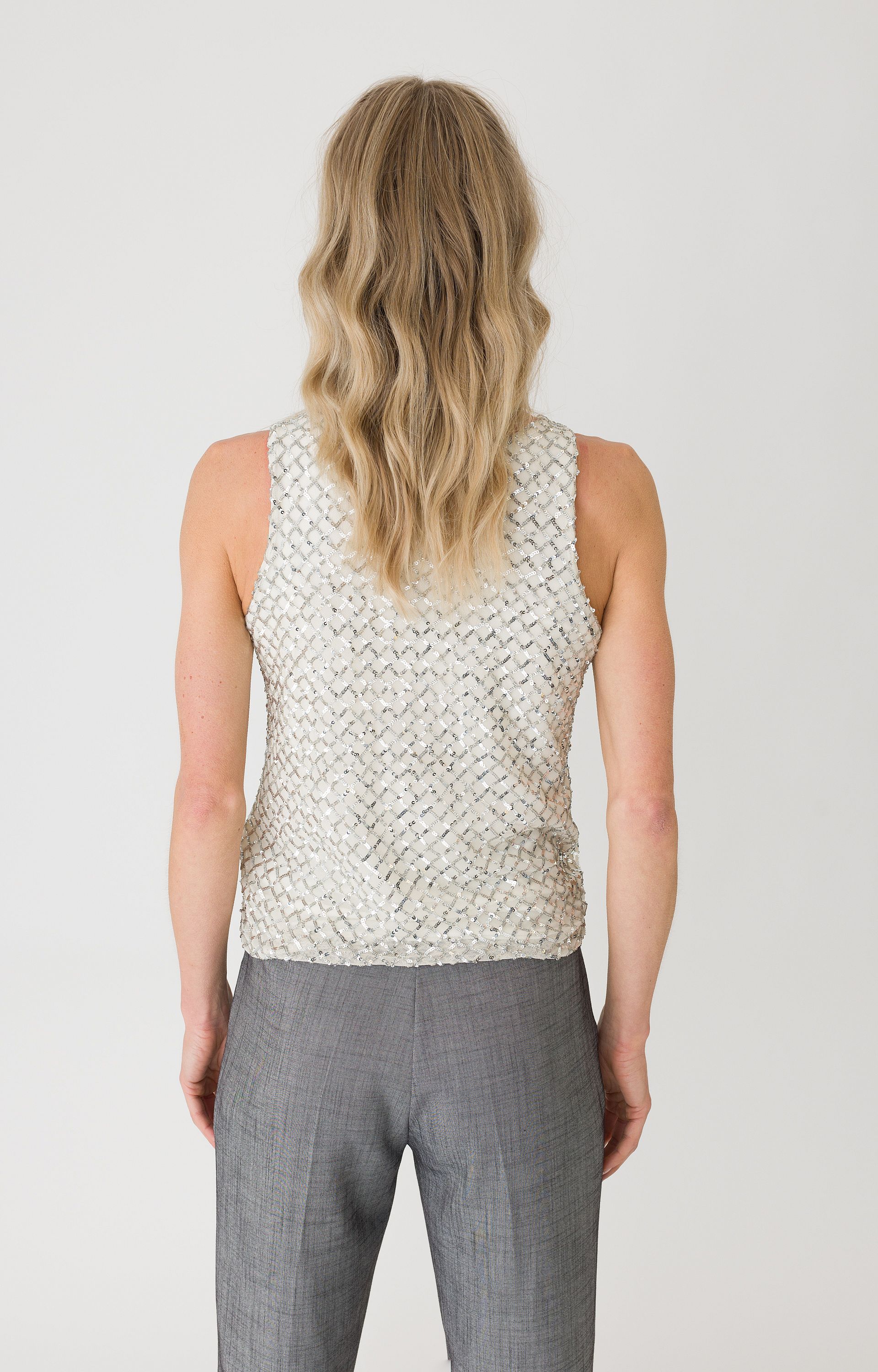 Blouse Top Silver