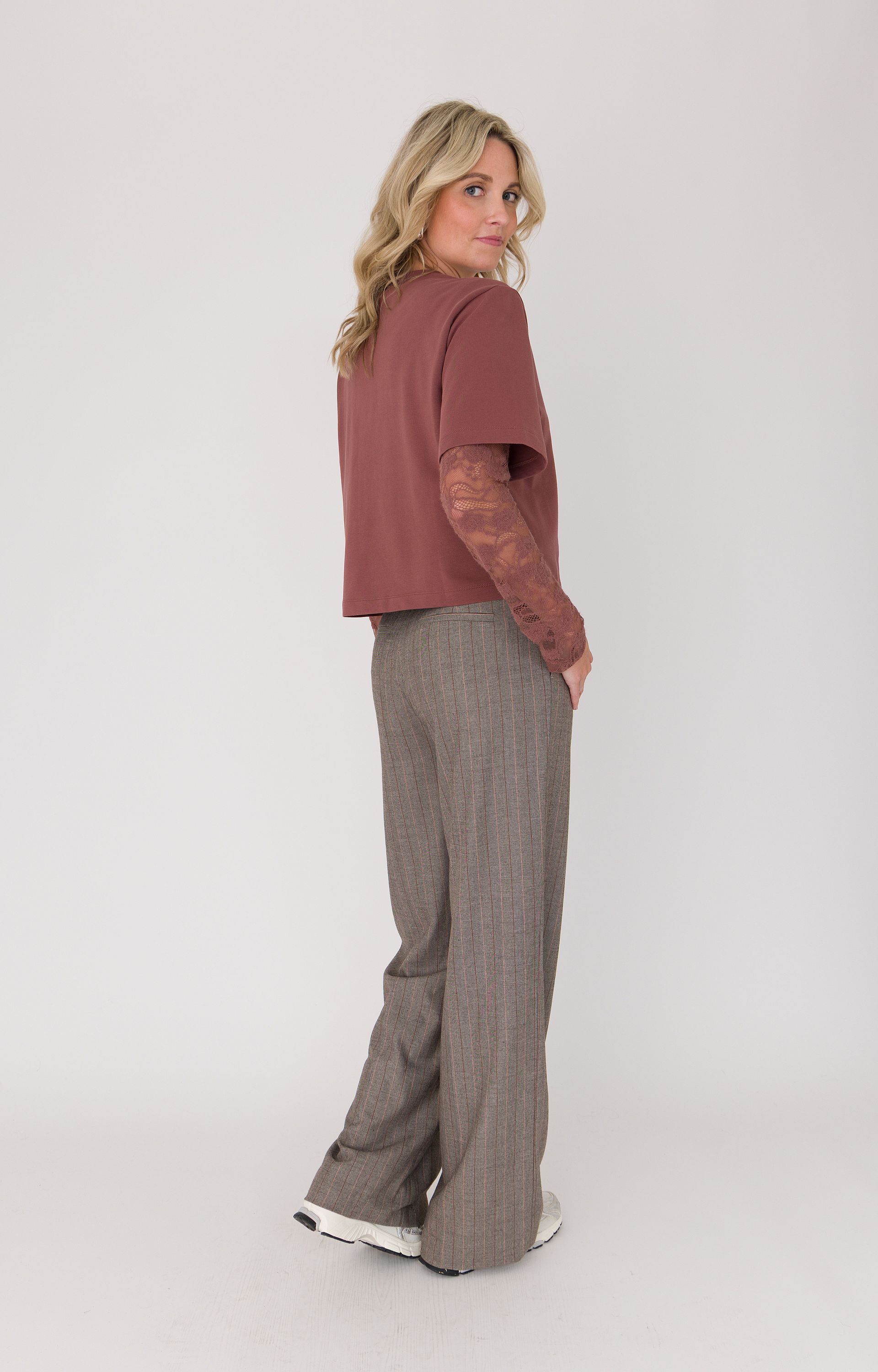 Broek blush stripe