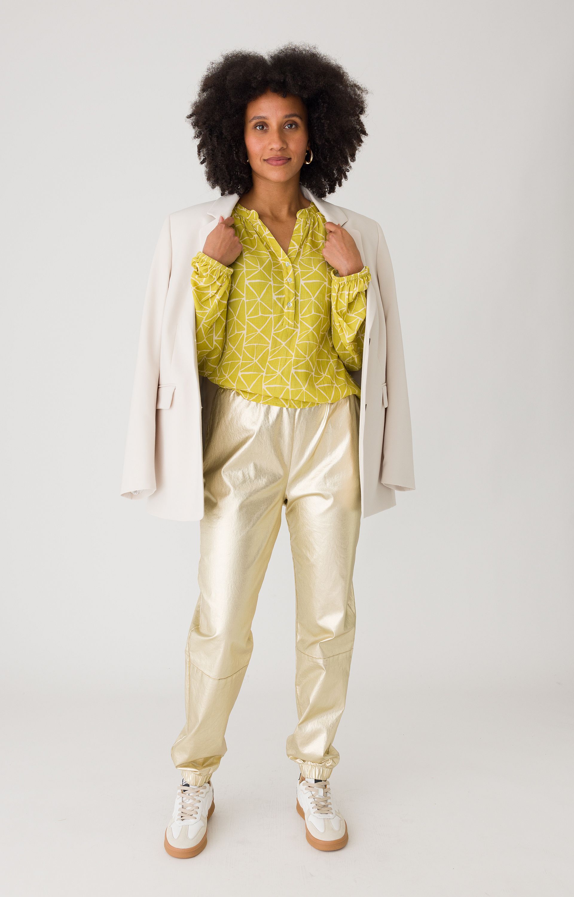 Broek met goudlook
