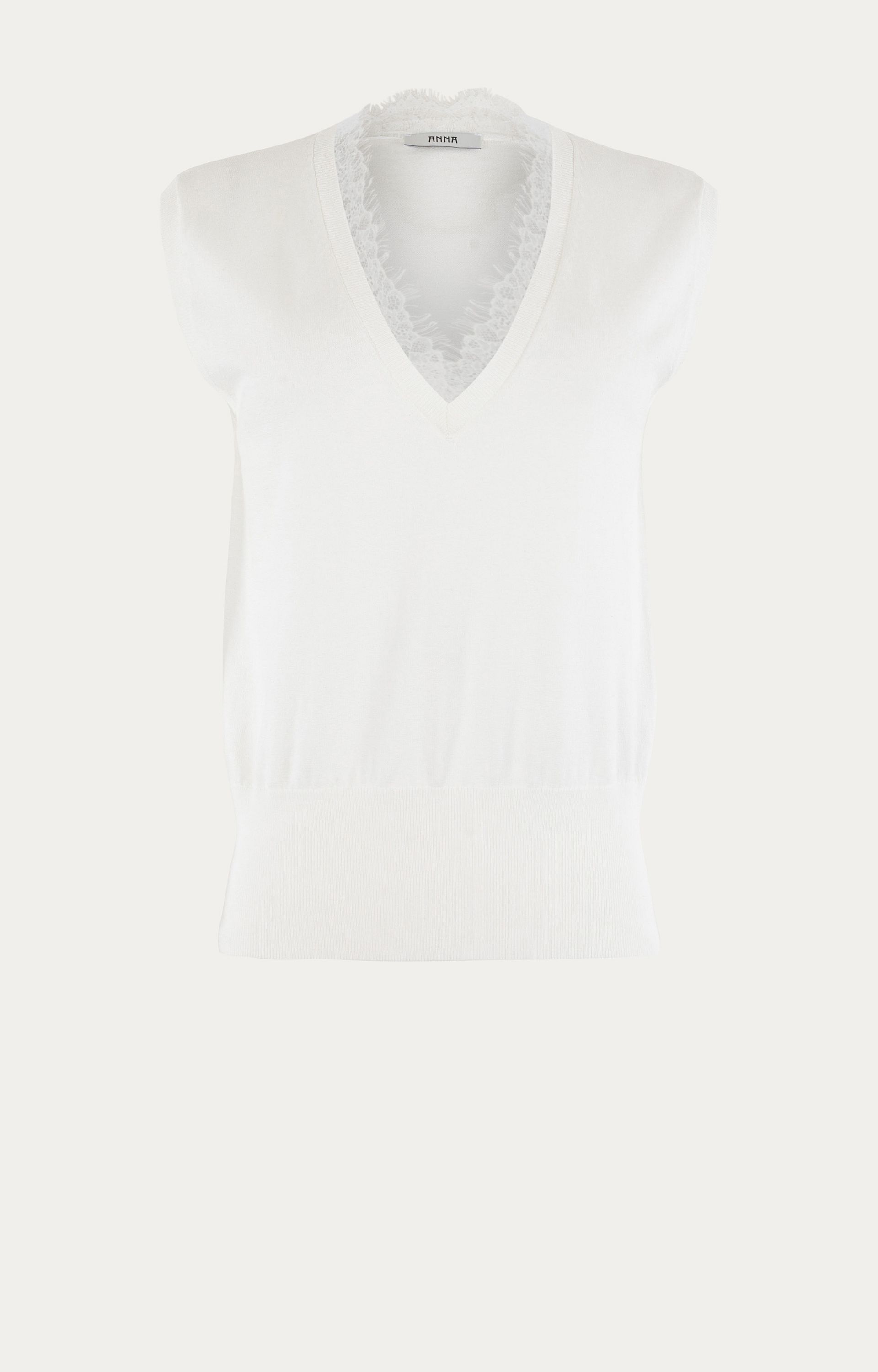 Pullover met kanten detail