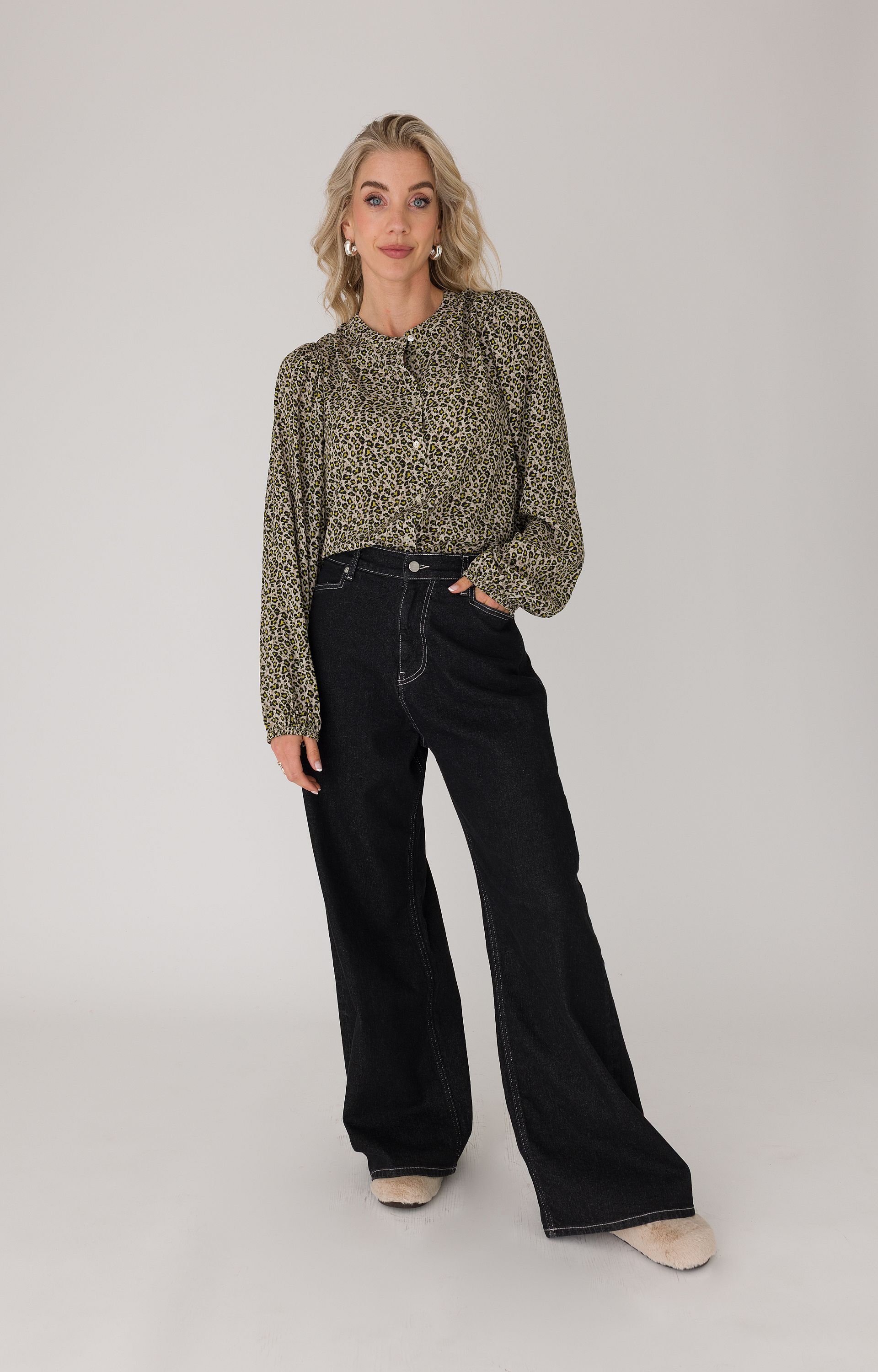 Blouse met panterprint