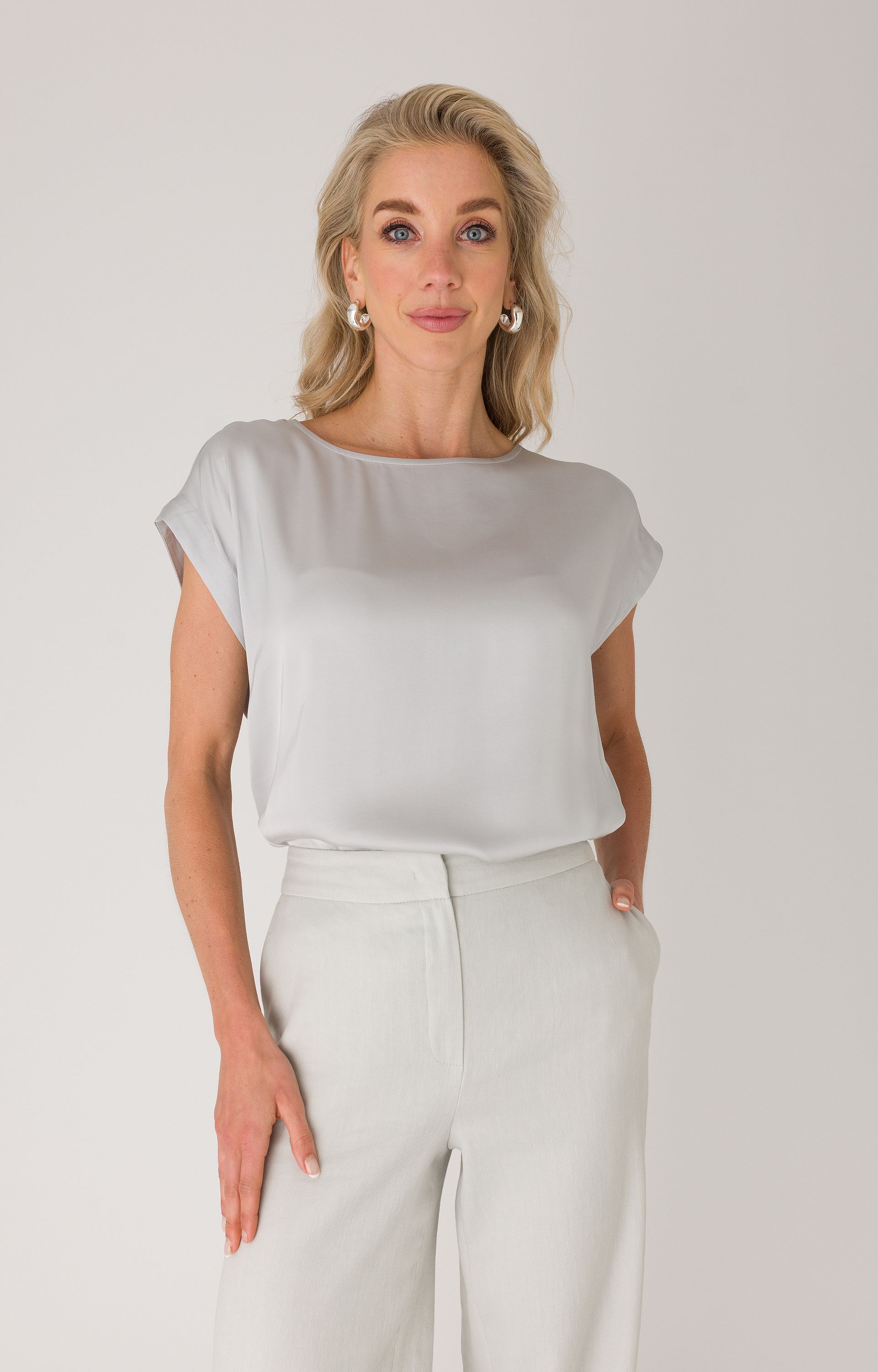 Blousetop met satijnlook