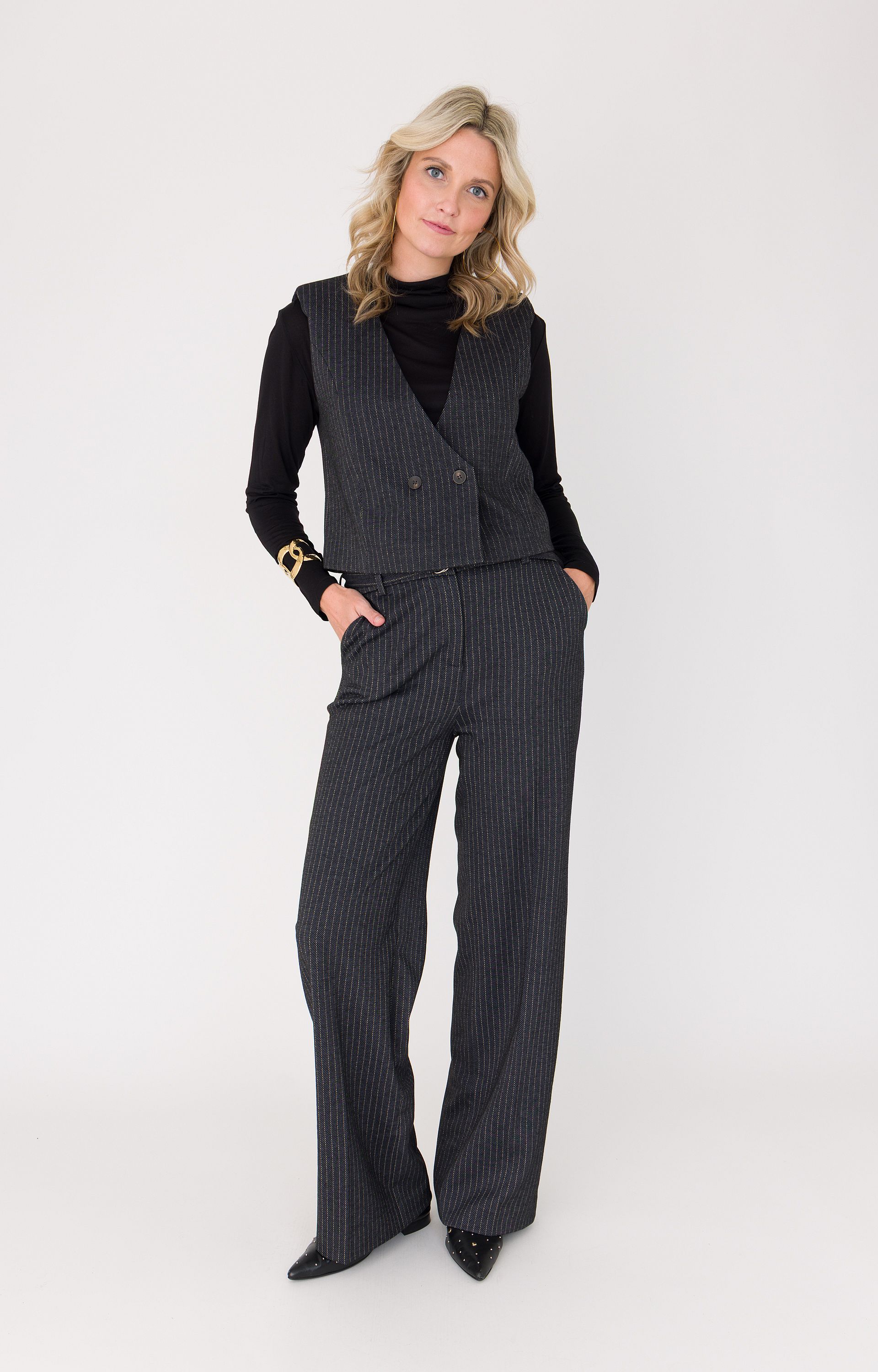 Broek met krijtstreep