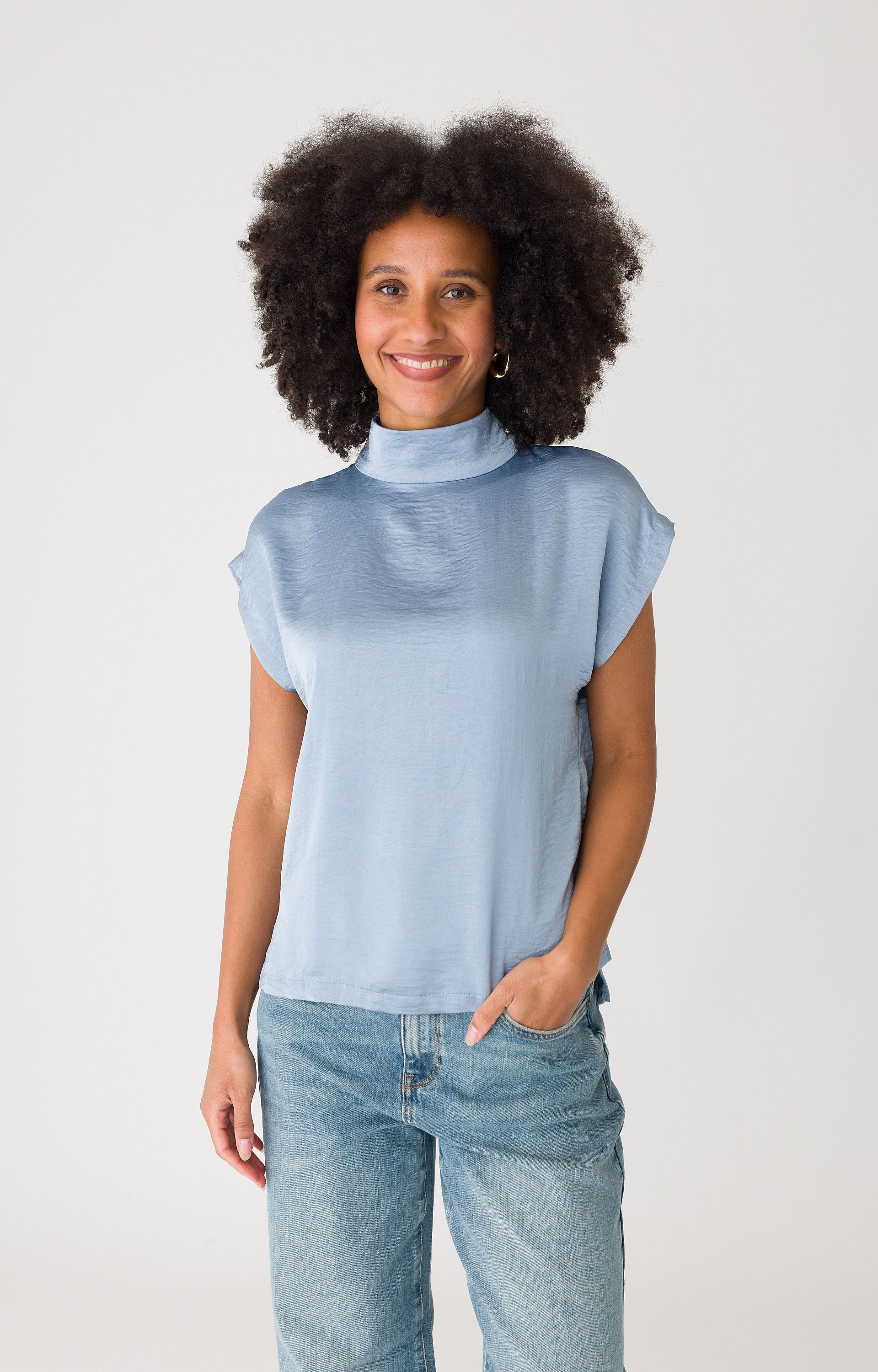 Blouse met satijnlook