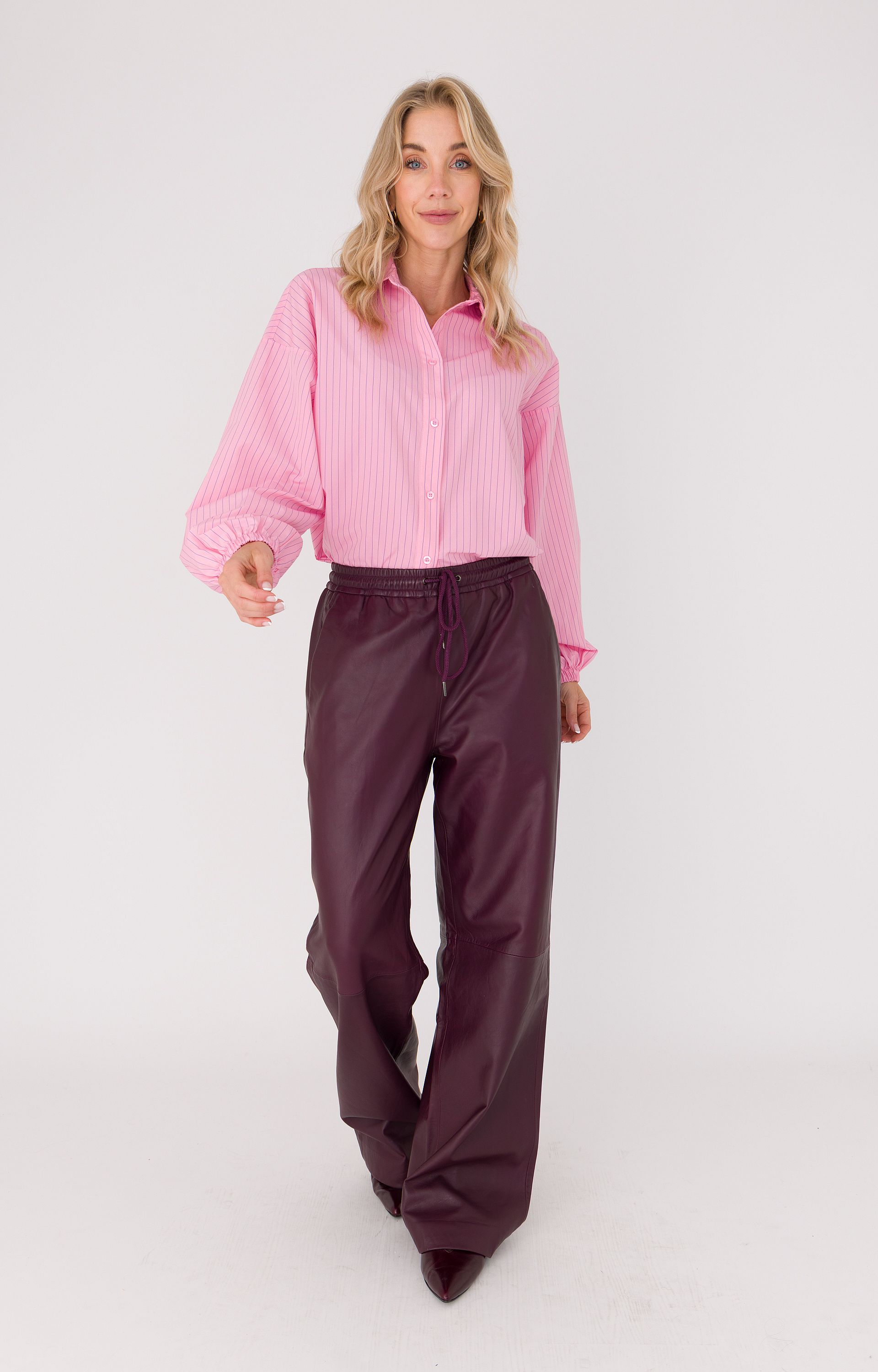 Blouse met krijtstreep