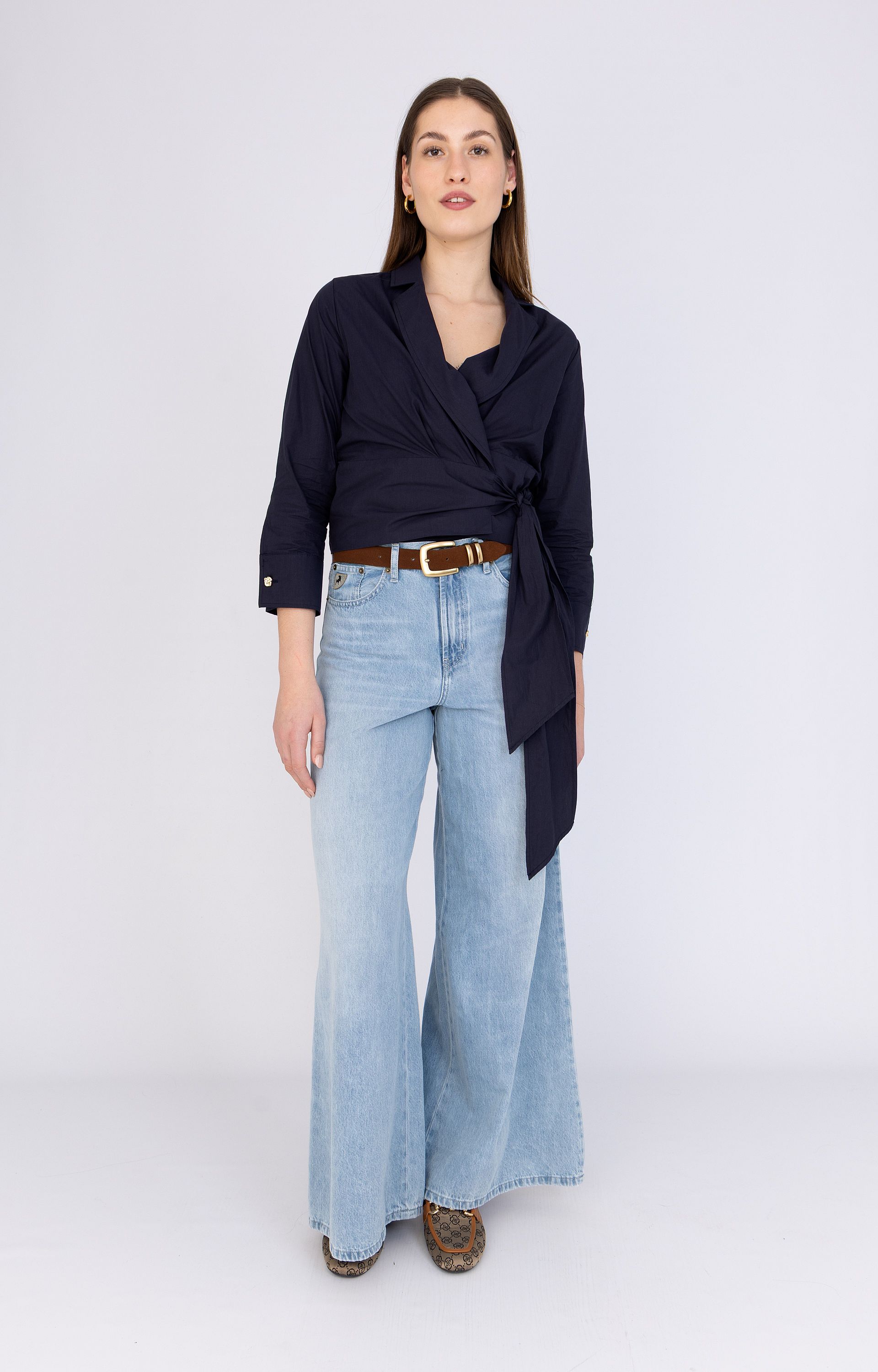 Wikkelblouse van katoenmix