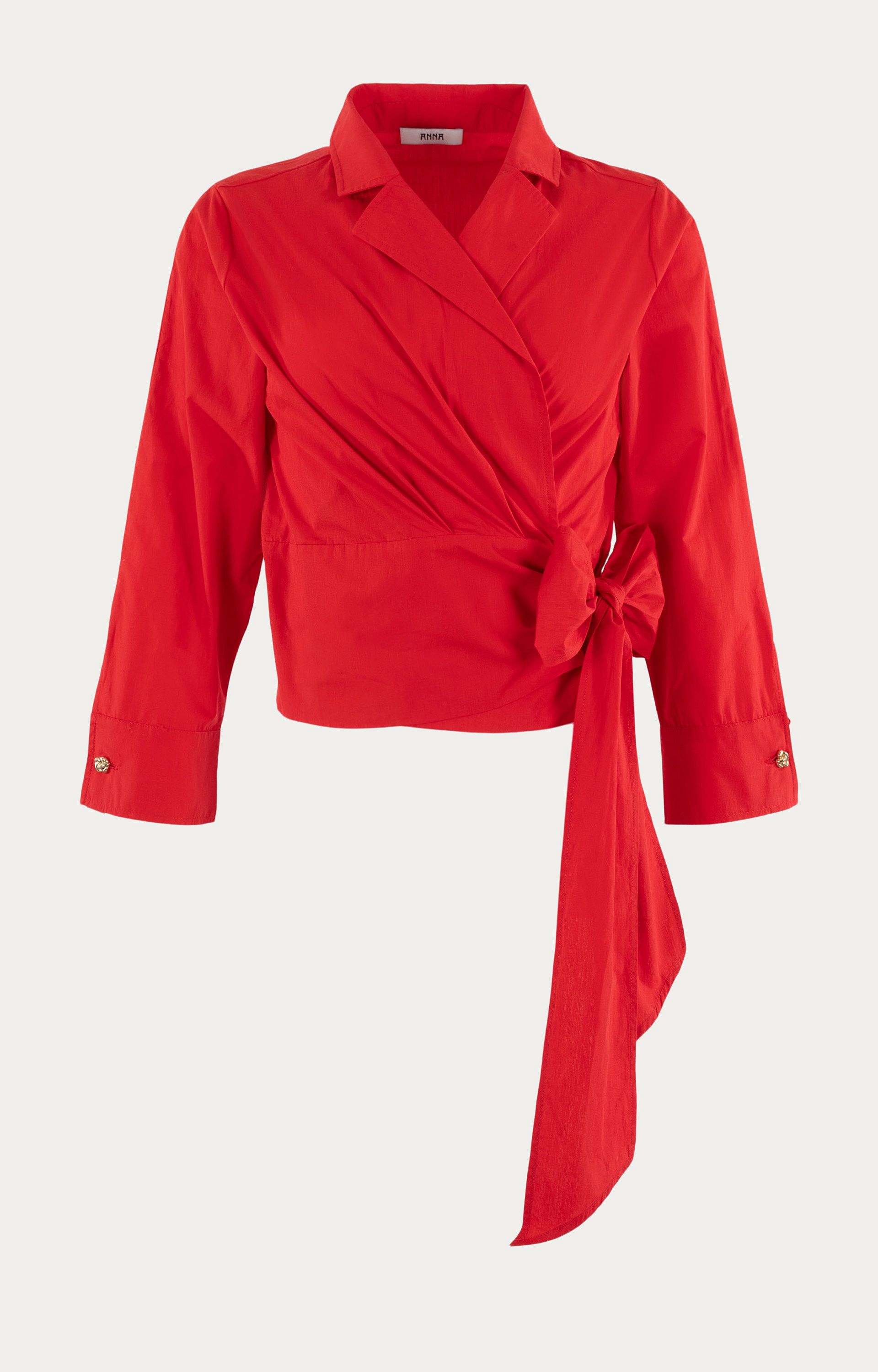 Wikkelblouse van katoenmix