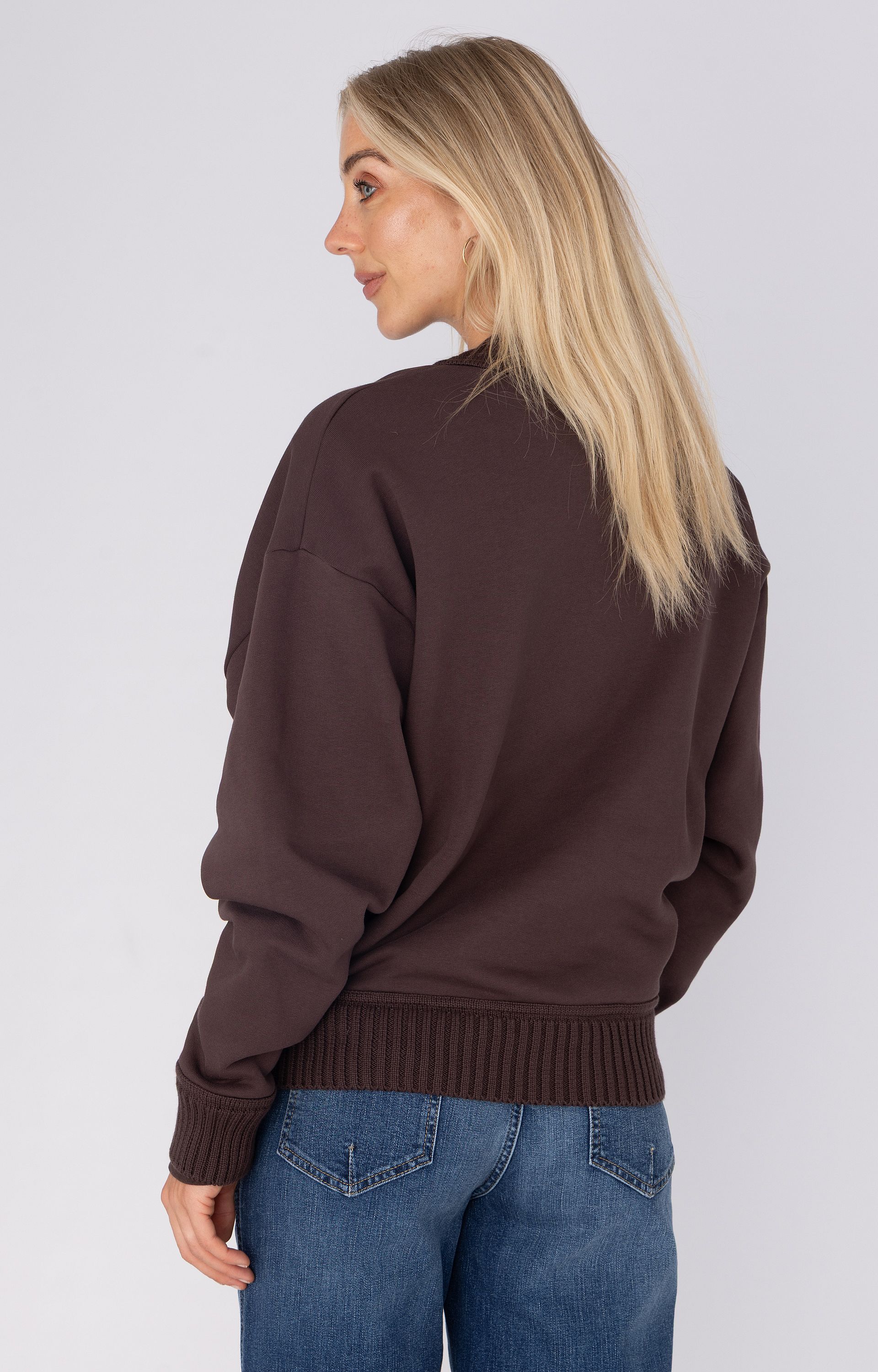 Sweater met geribde boorden