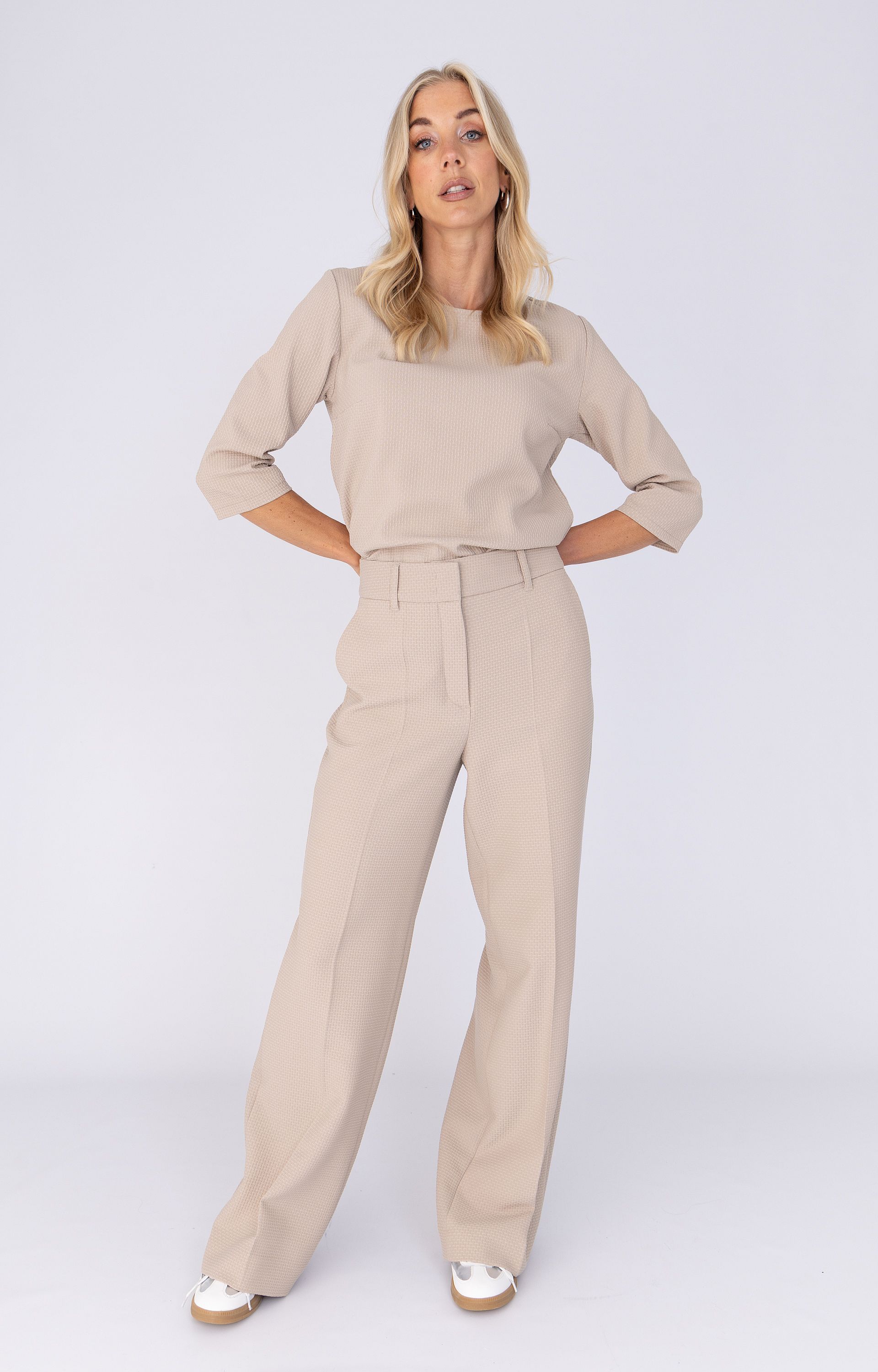 Pantalon met structuur