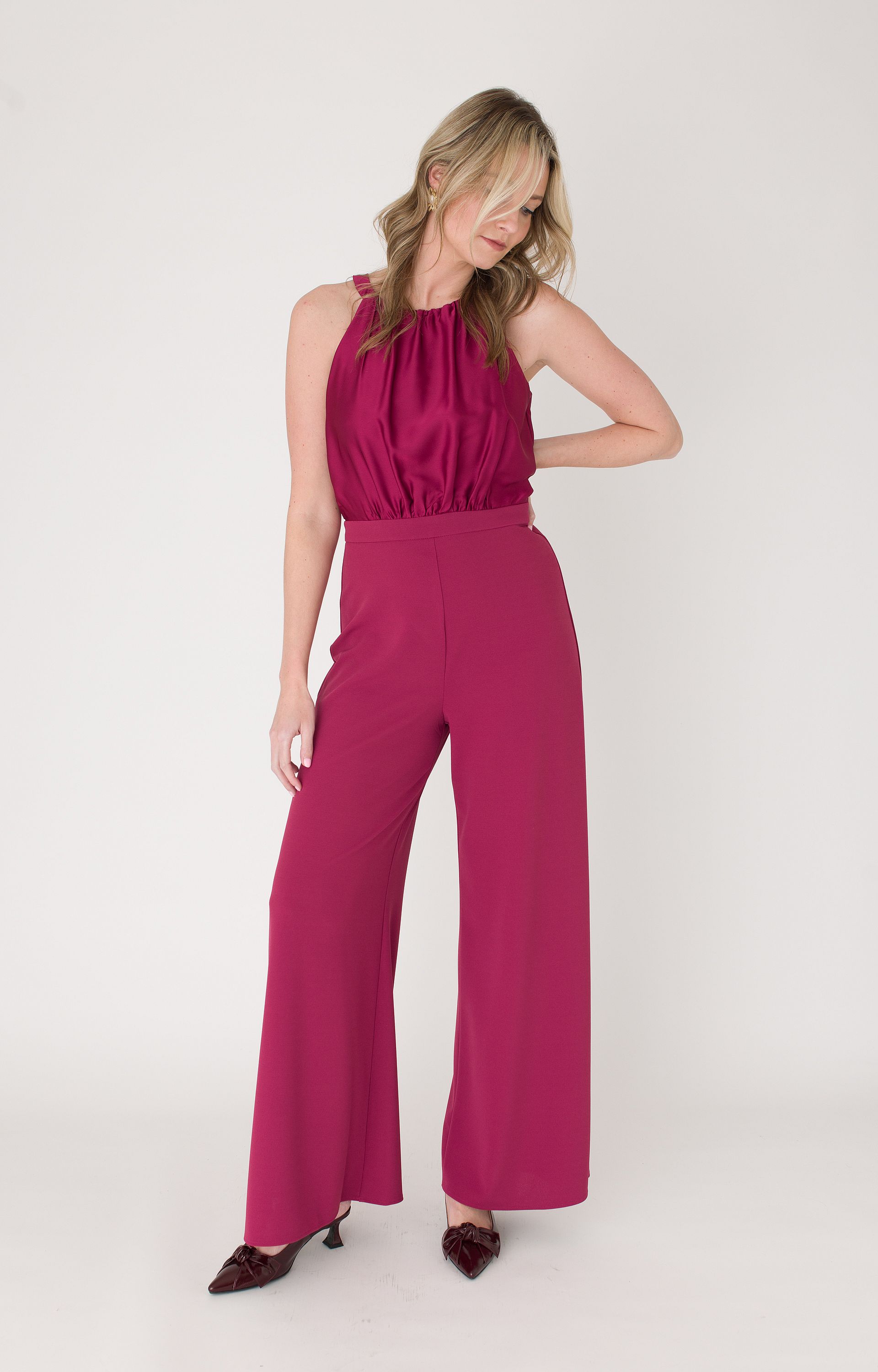 Jumpsuit met satijnlook 