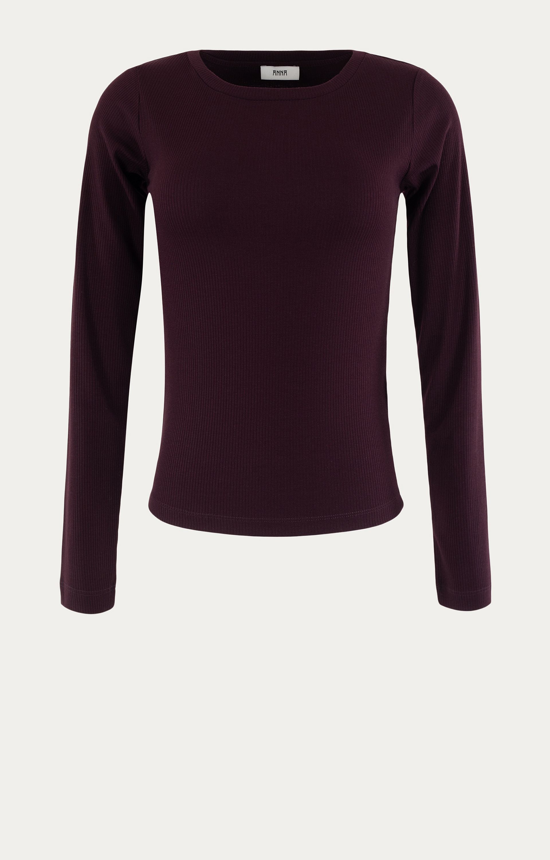 T-shirt met ribstructuur 