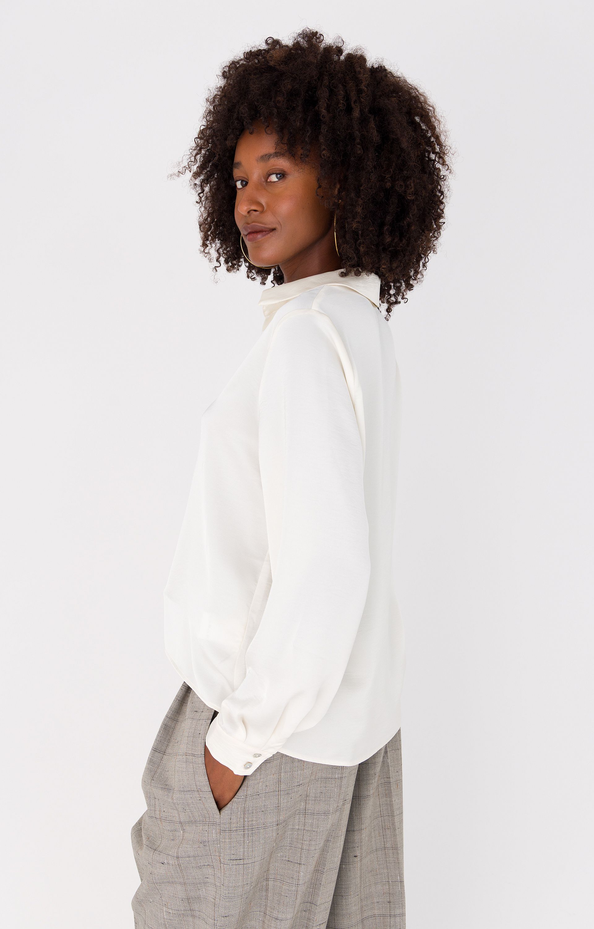 Blouse met satijnlook