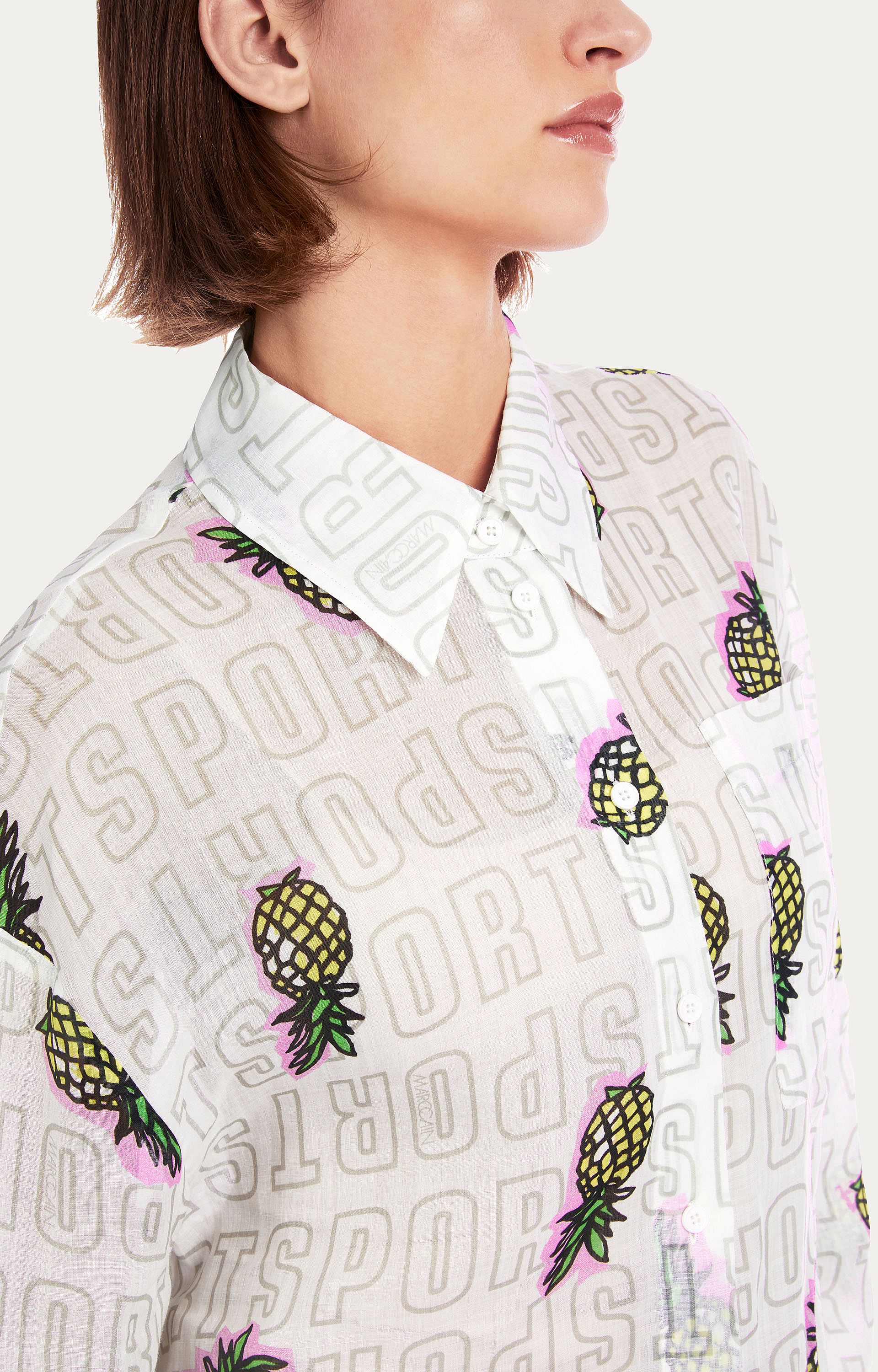 Blouse met ananasprint