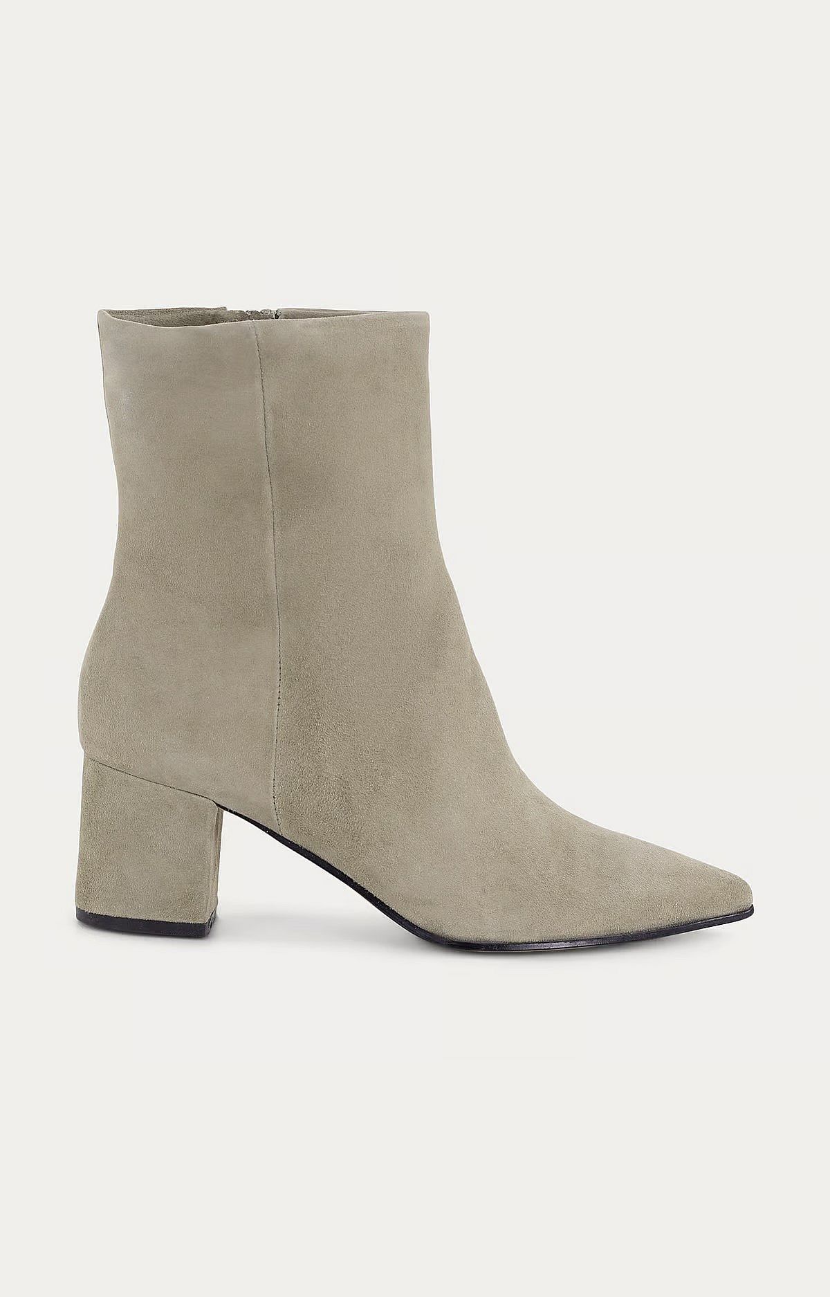 Suede enkellaars