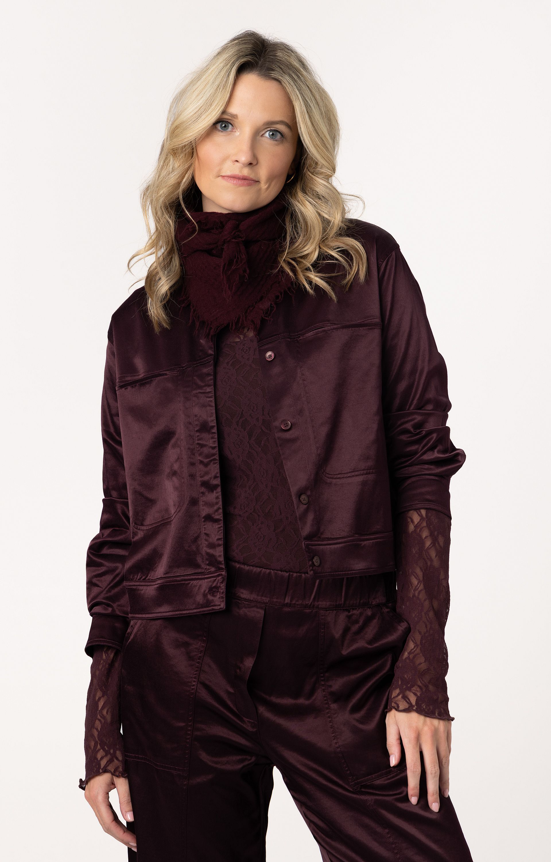 Blazer met satijnlook