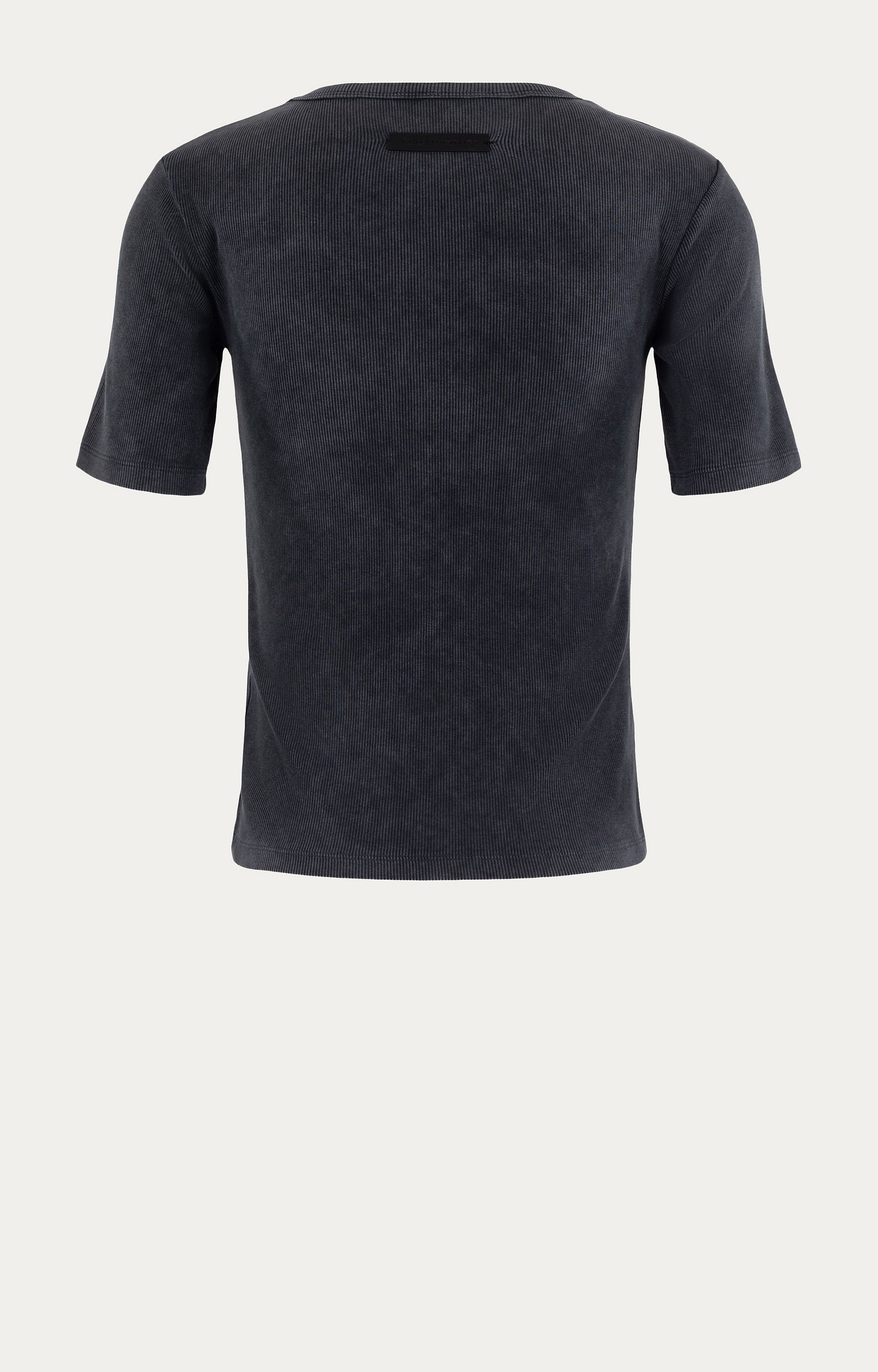 T-shirt met ribstructuur