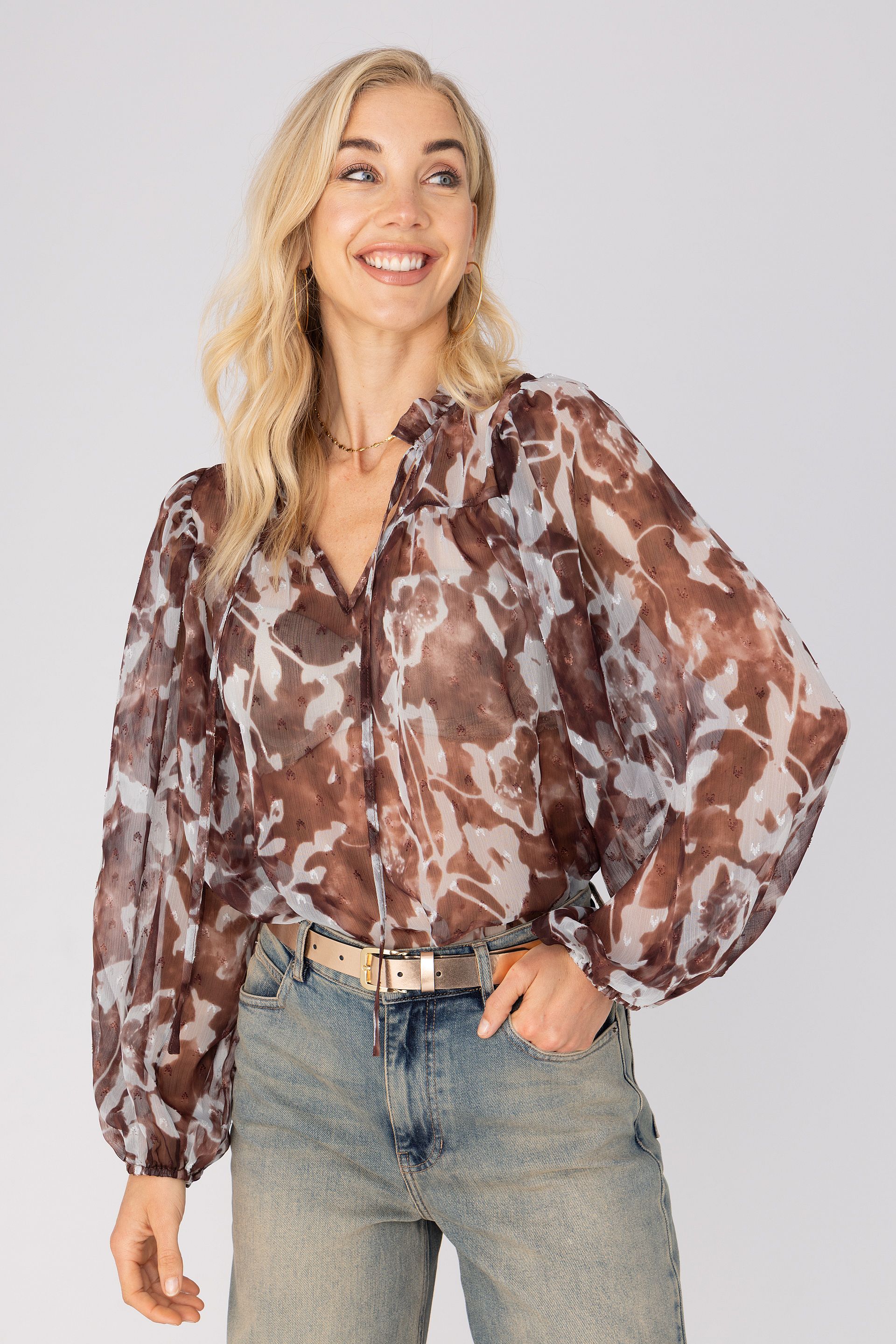 Blouse met dessin 
