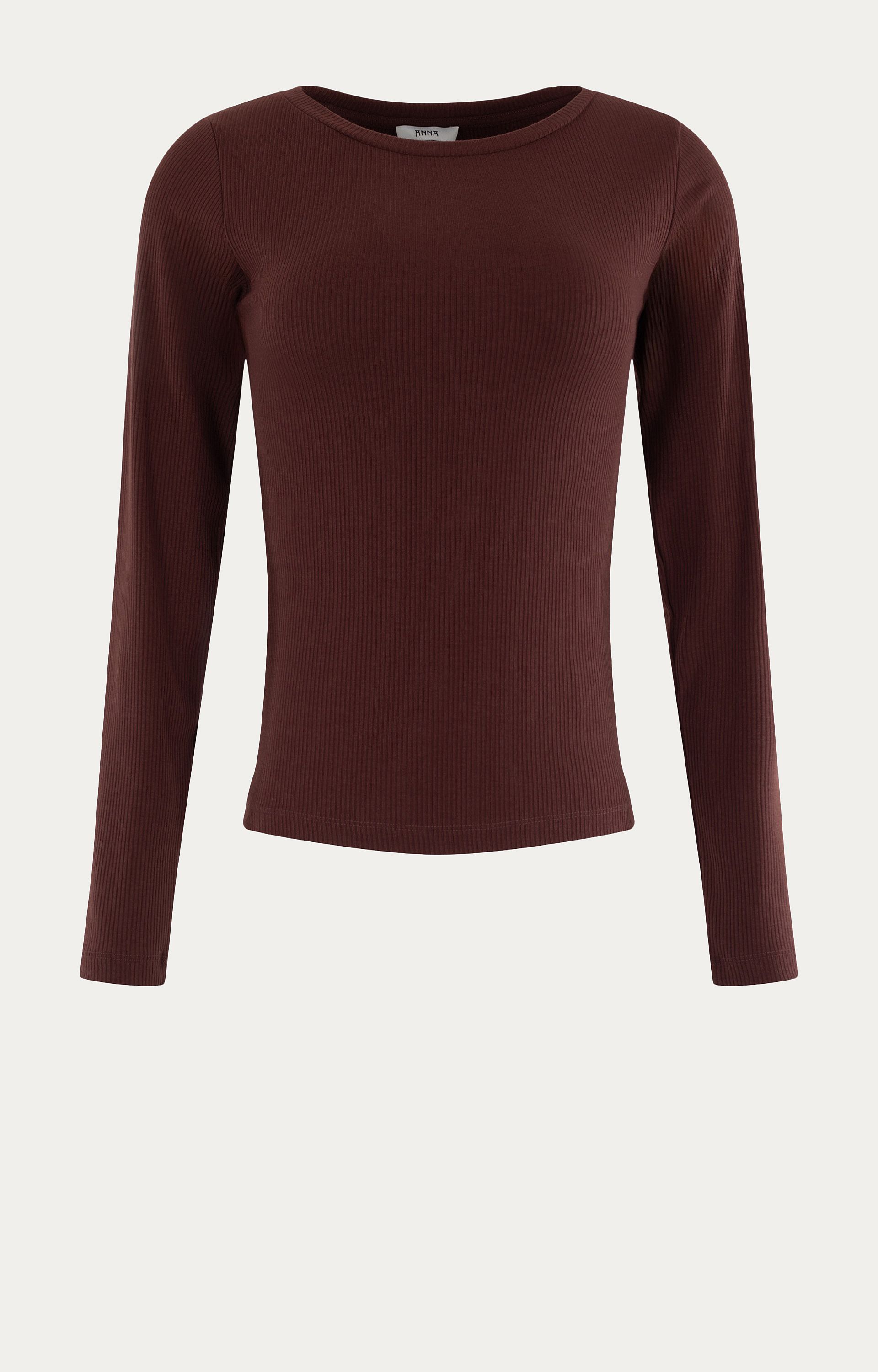 T-shirt met ribstructuur 