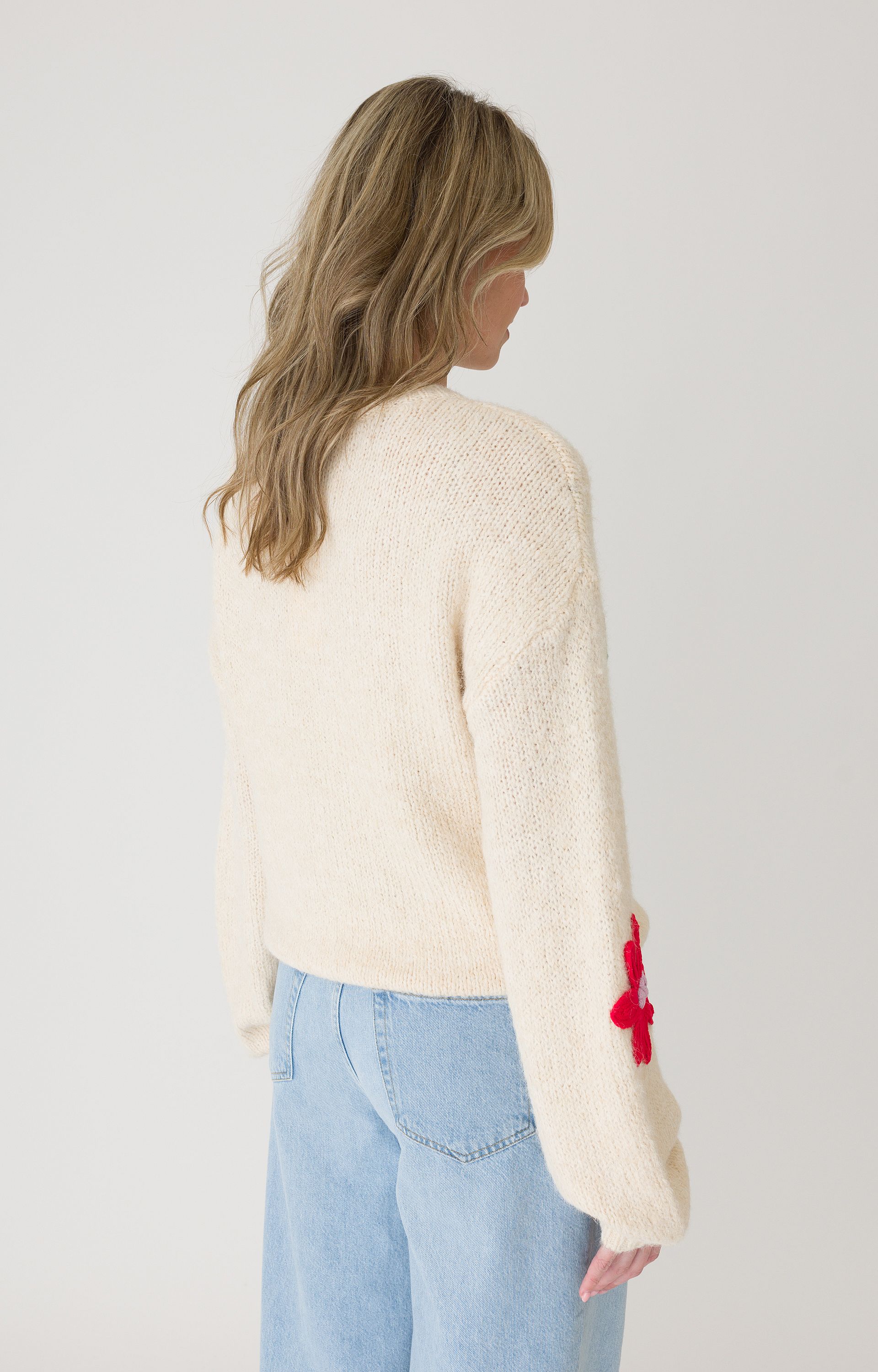 Pullover met bloemendetail