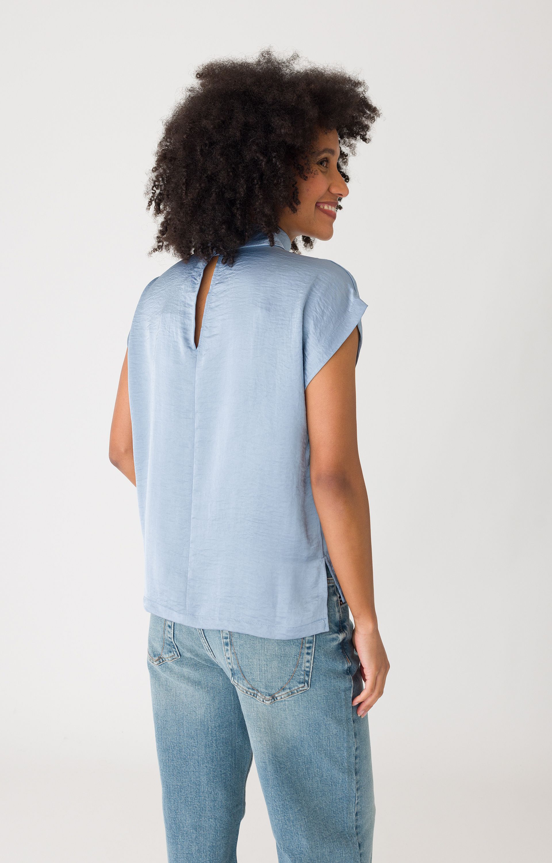 Blouse met satijnlook