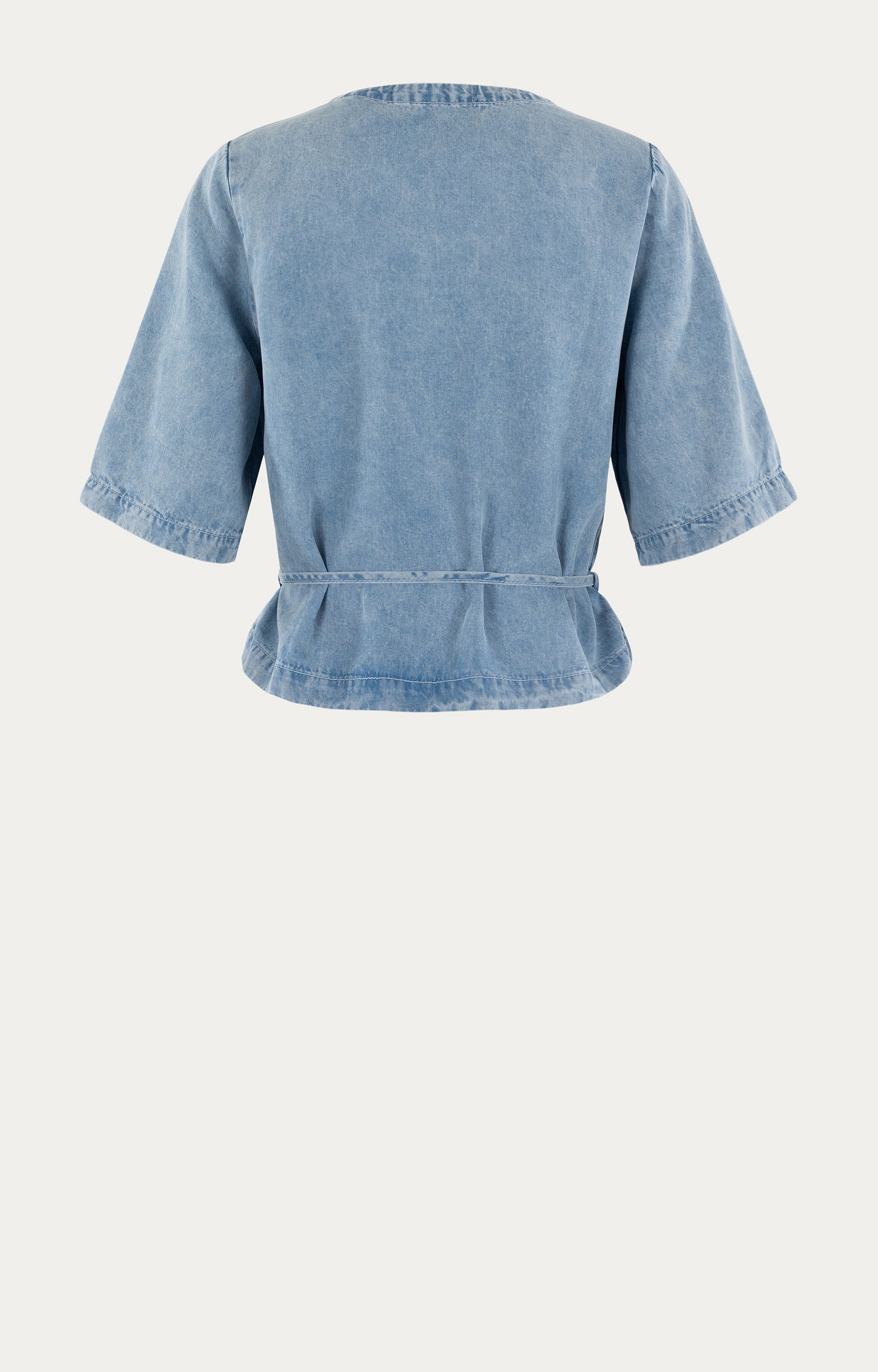 Blouse met wikkelceintuur