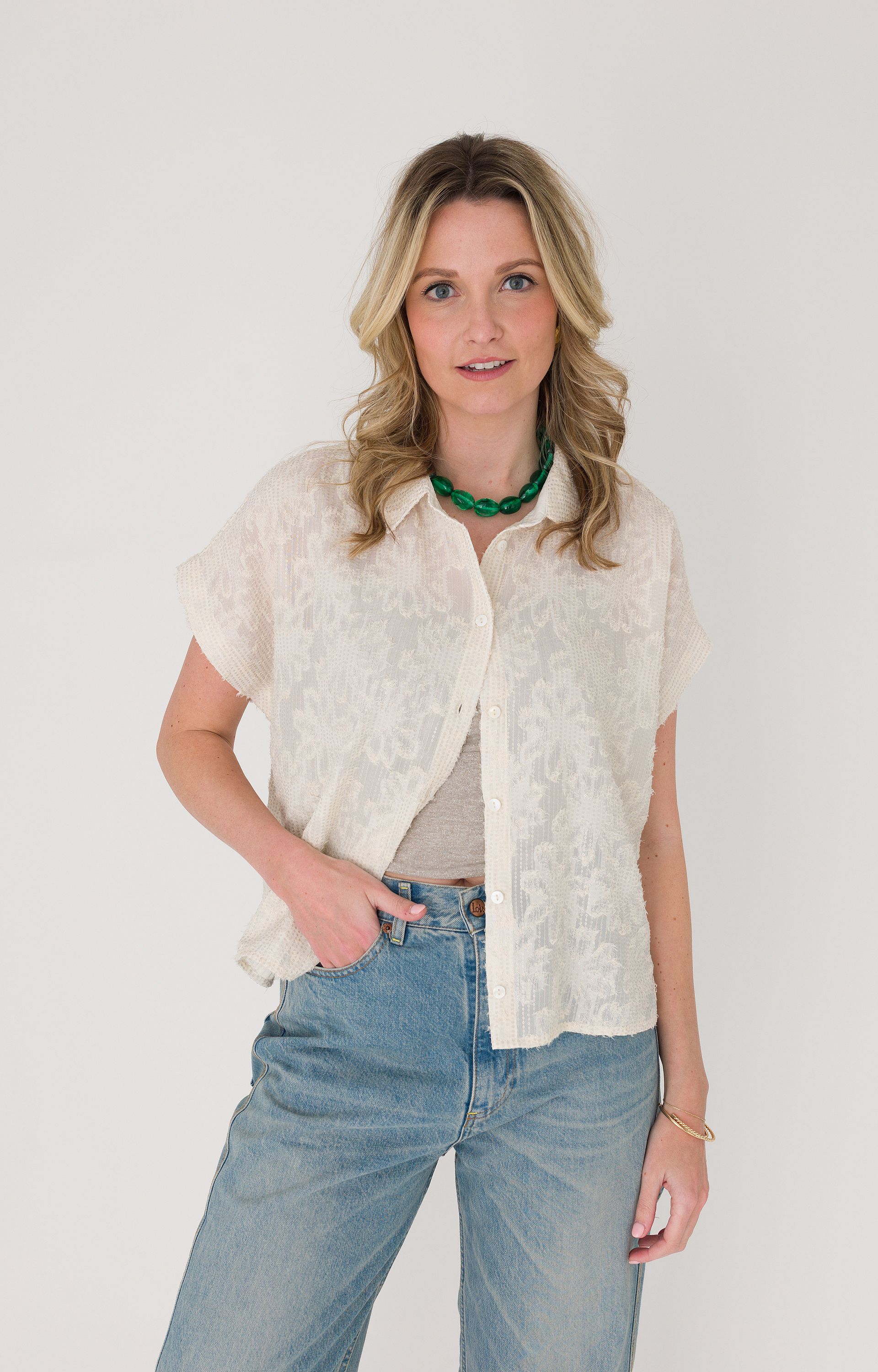 Blouse met pailletten