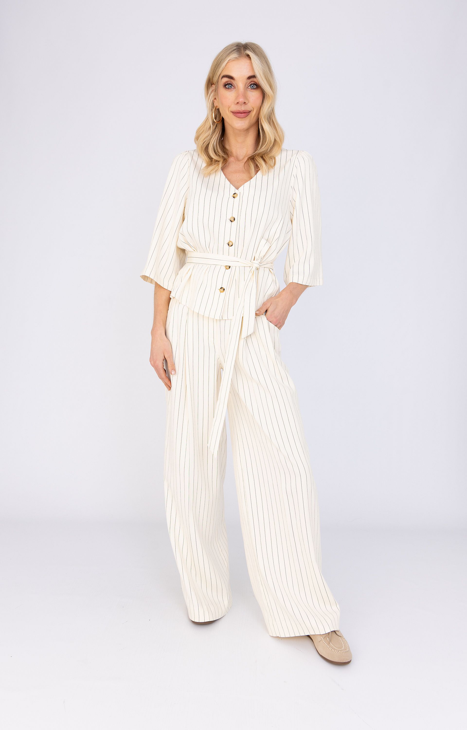 Broek met krijtstreep