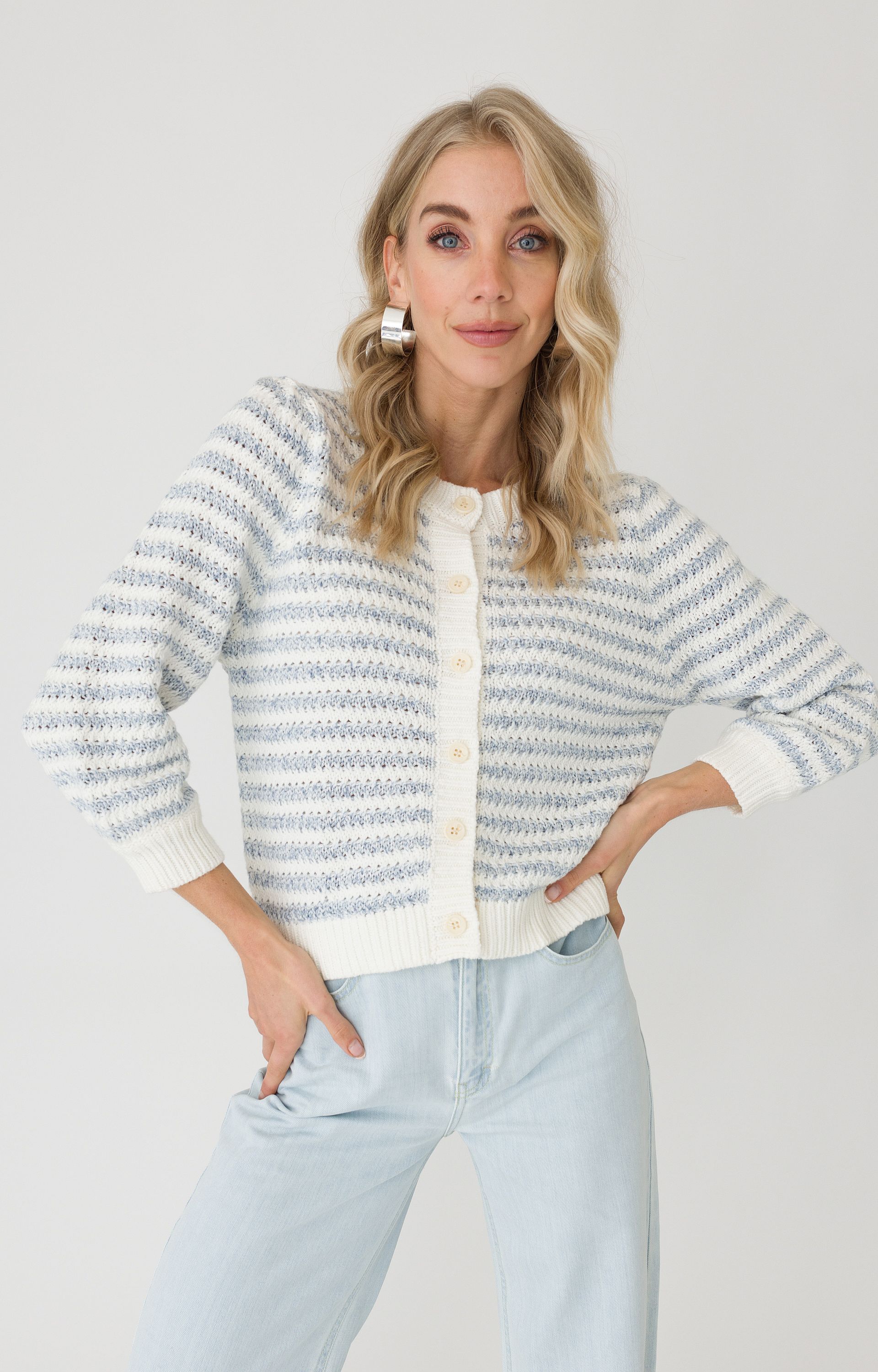 Gestreept tricot vest