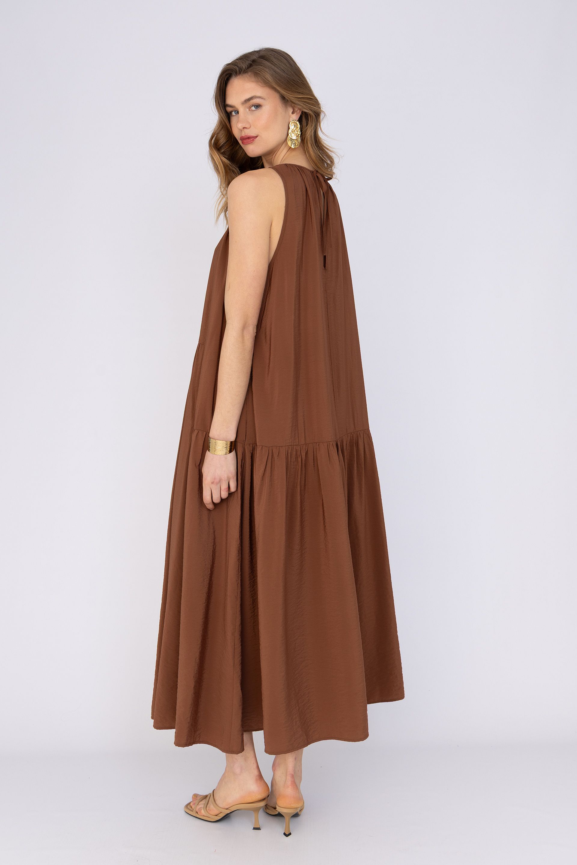 Soepelvallende maxi jurk