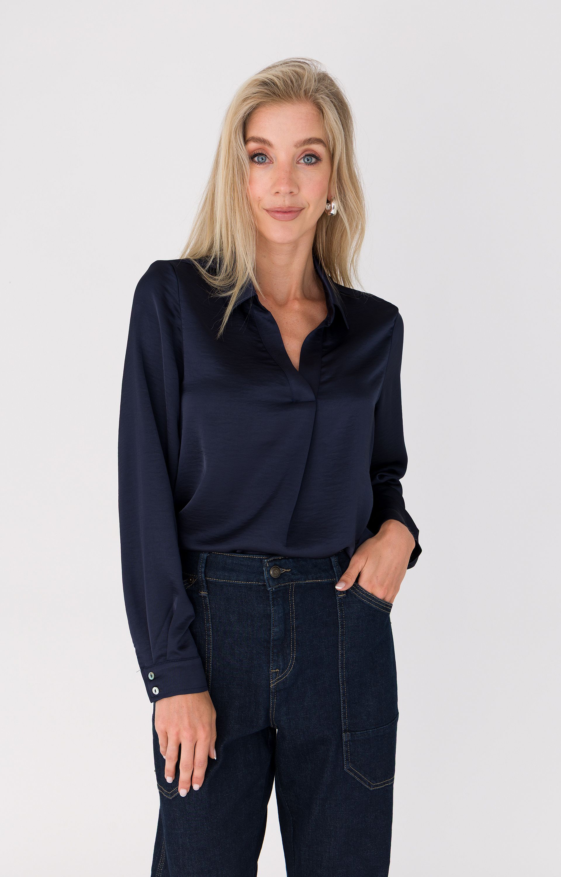 Blouse met satijnlook