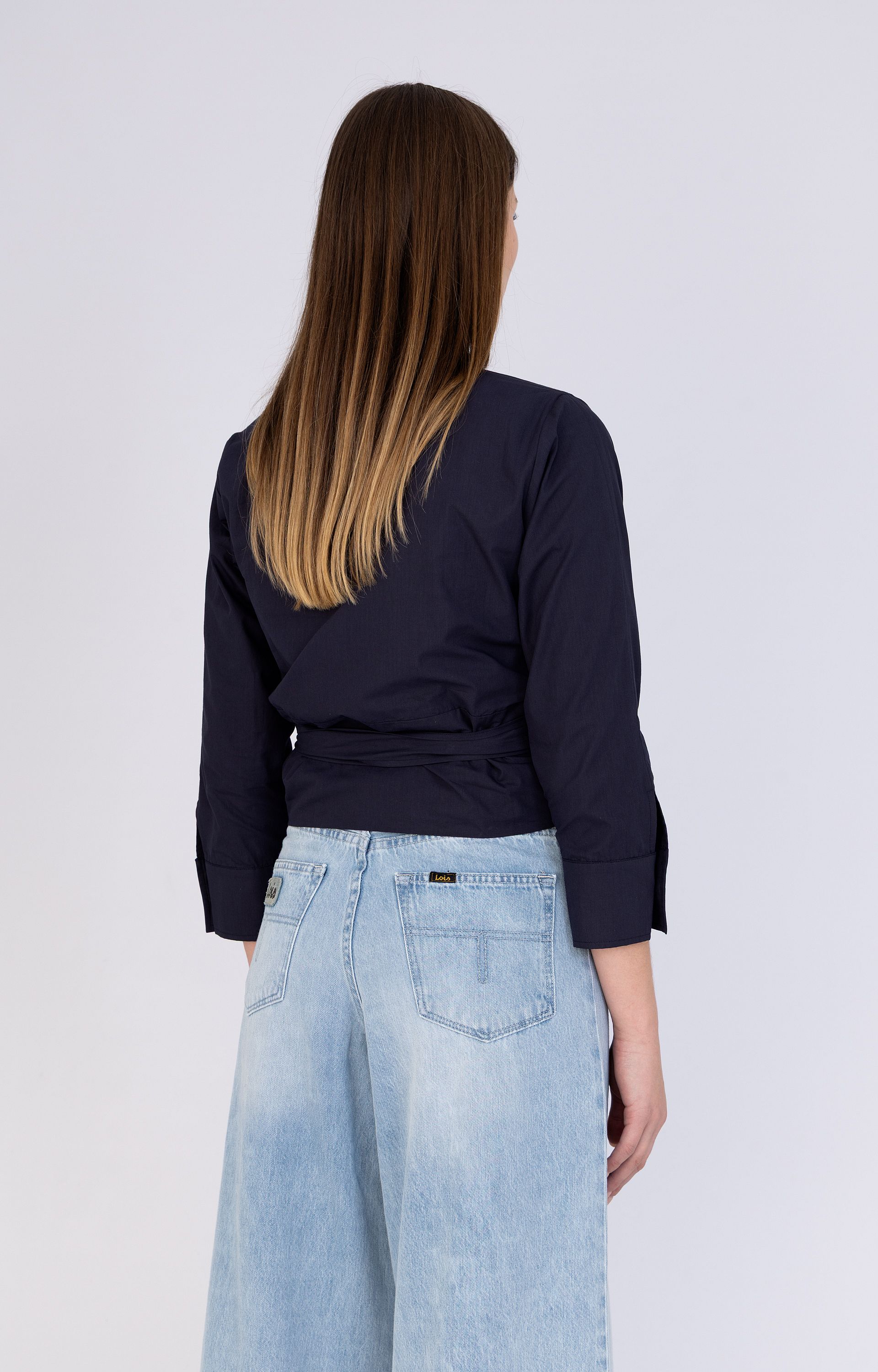 Wikkelblouse van katoenmix