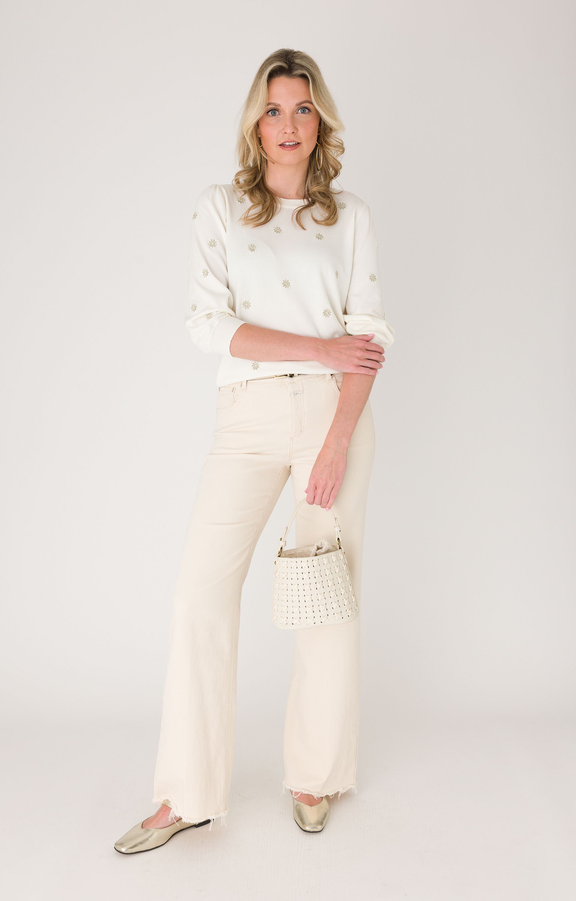 Pullover met borduursels