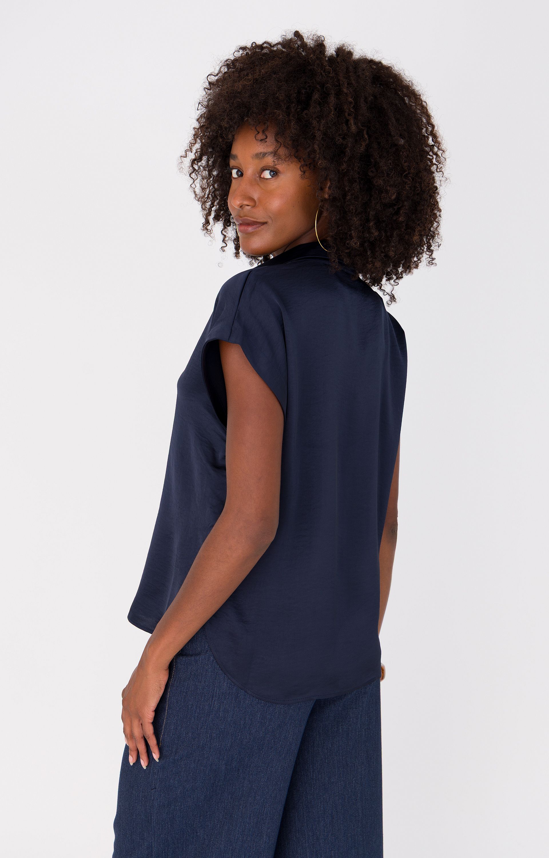 Blouse met satijnlook