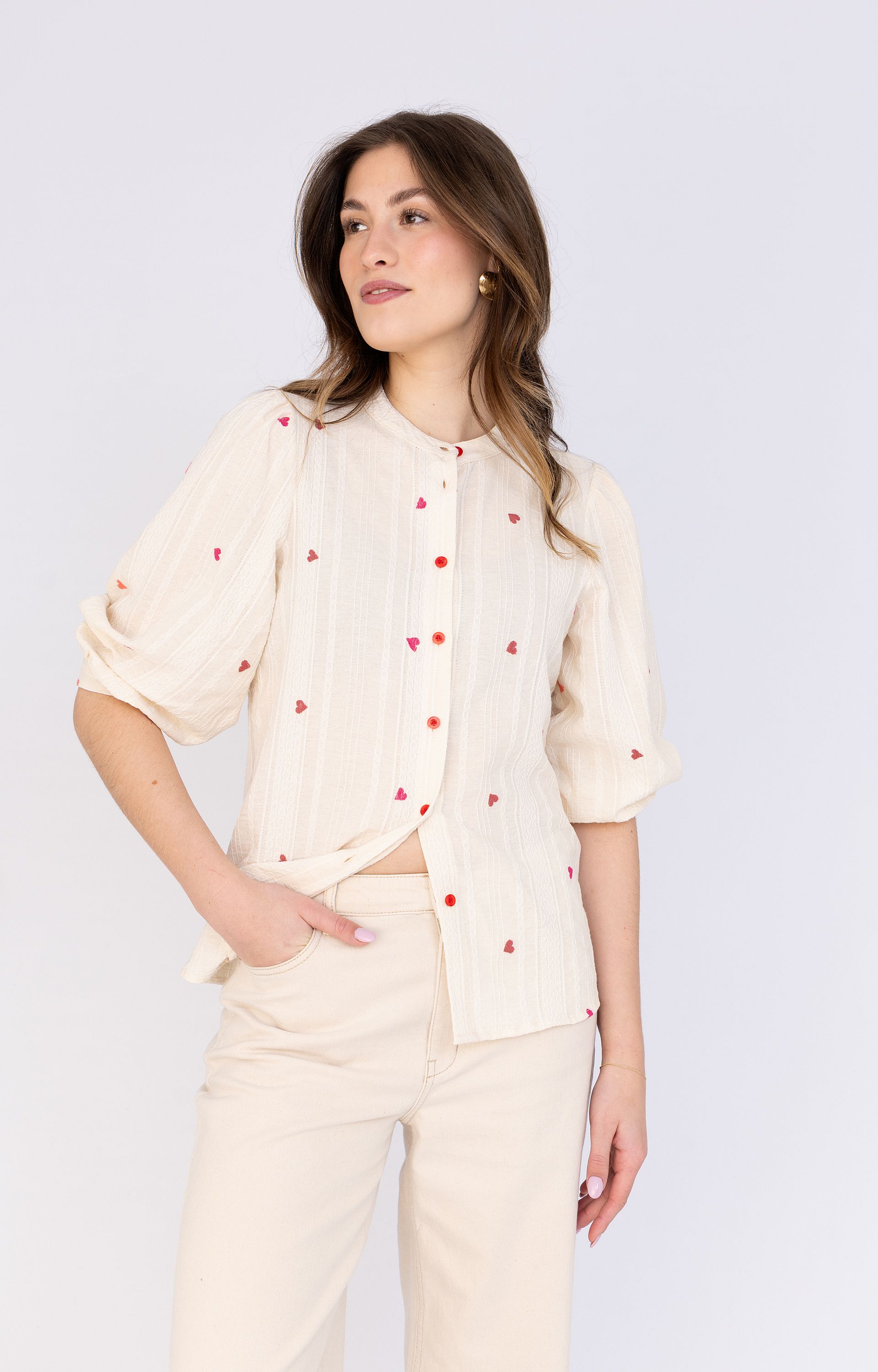 Blouse met hartjes