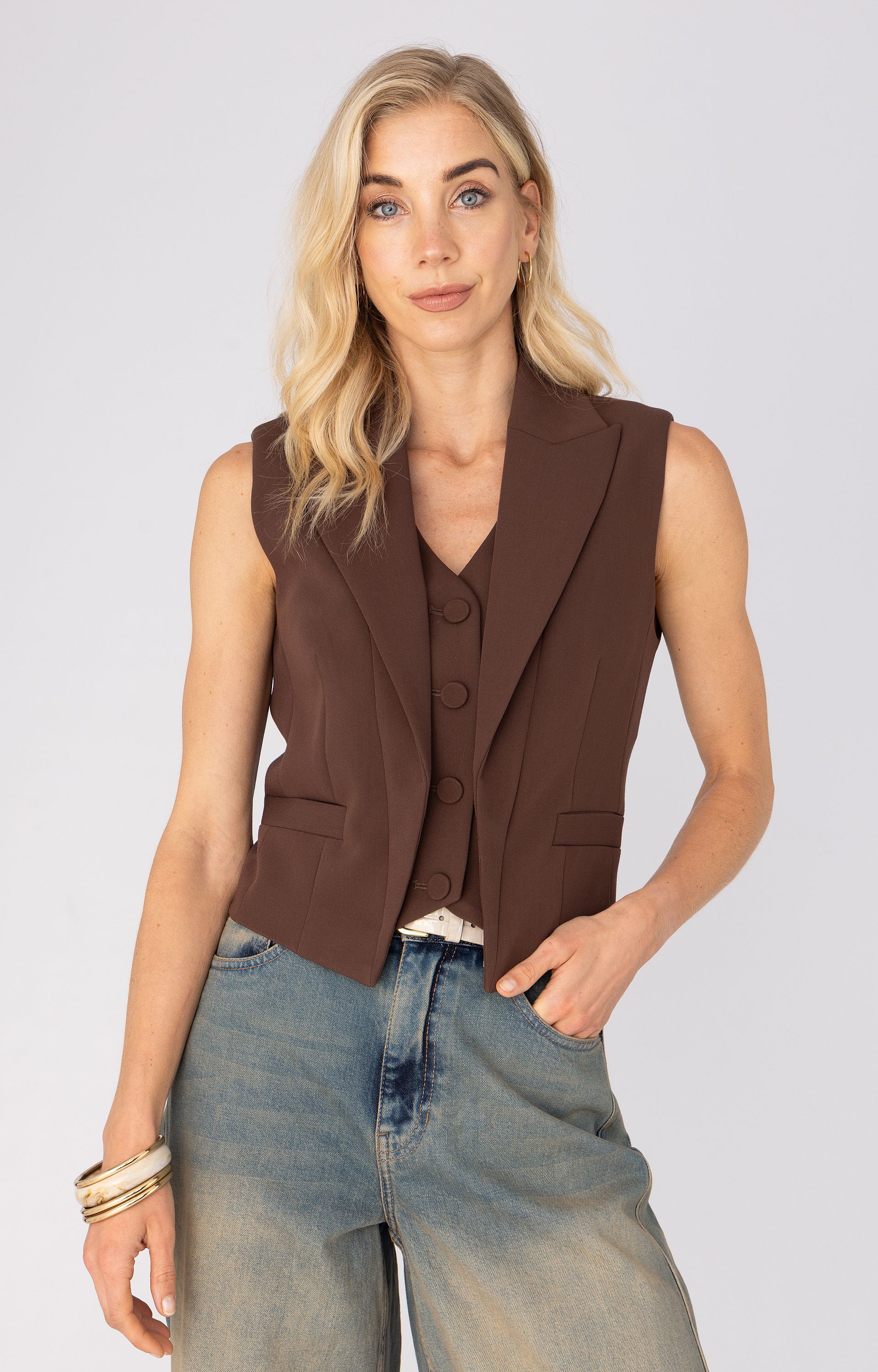 Gilet met knoopsluiting 