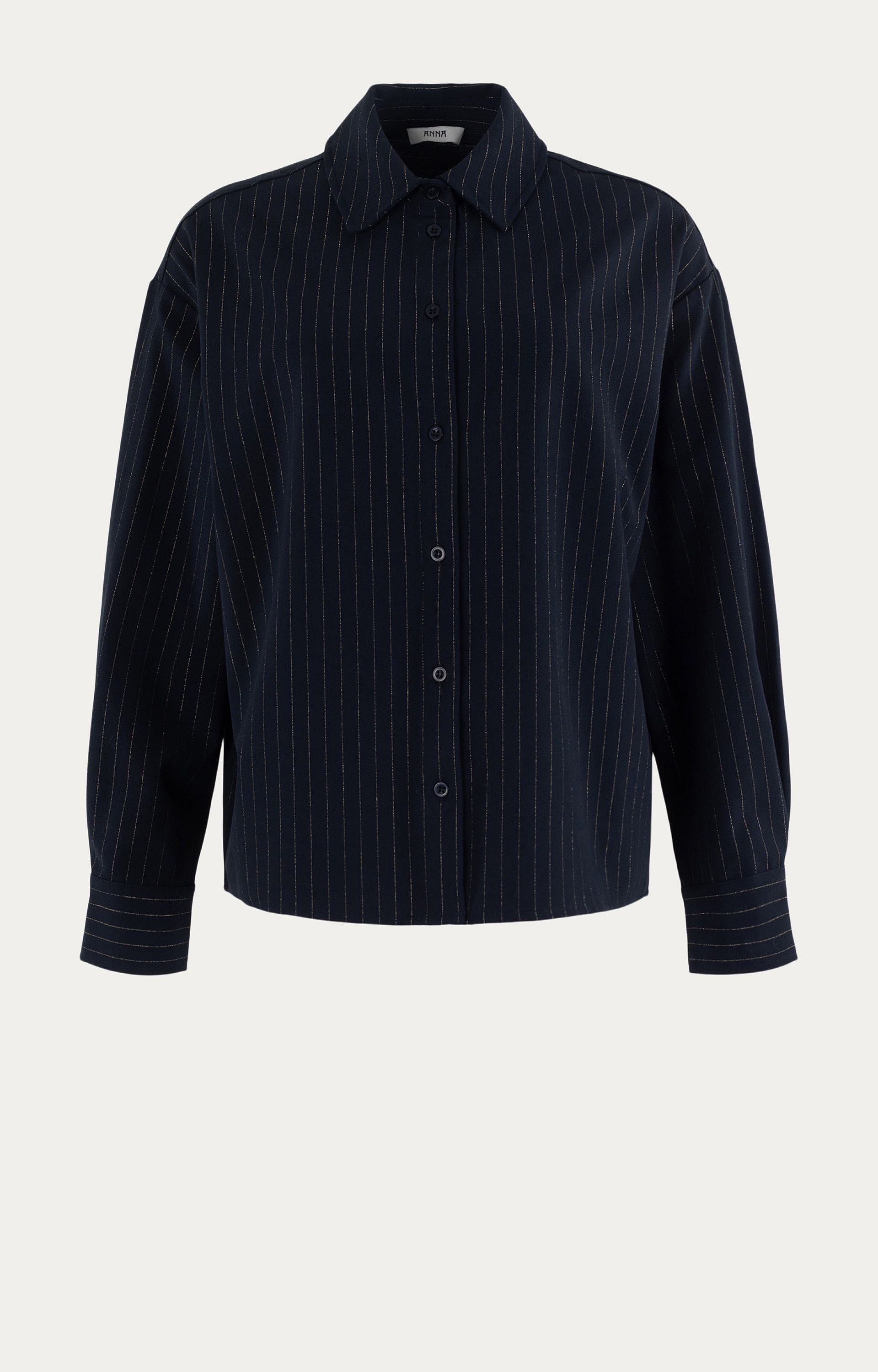 Blouse met krijtstreep